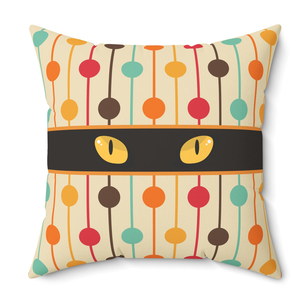 Mid-Century Cat Eyes Retro Throw Pillow
