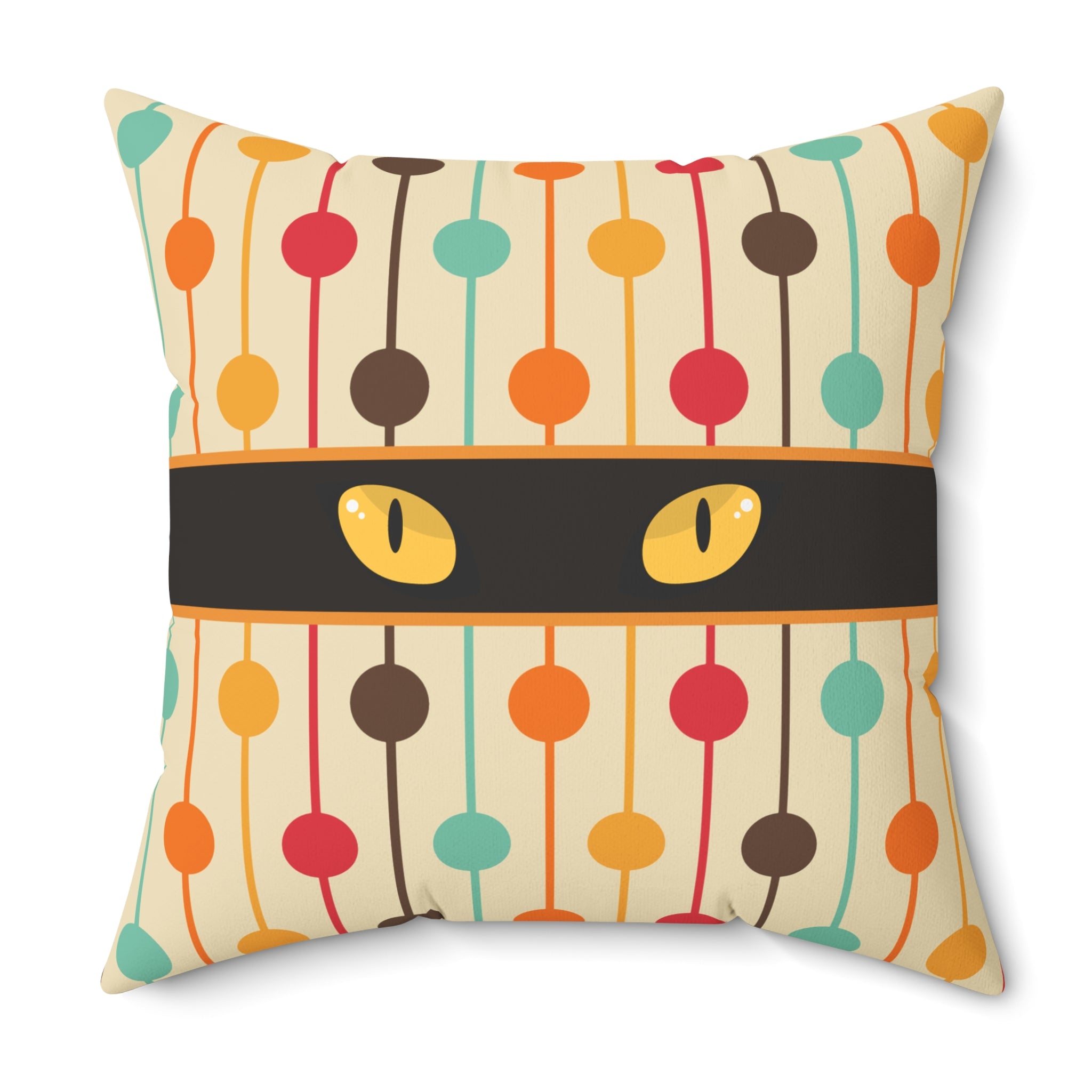 Mid-Century Cat Eyes Retro Throw Pillow