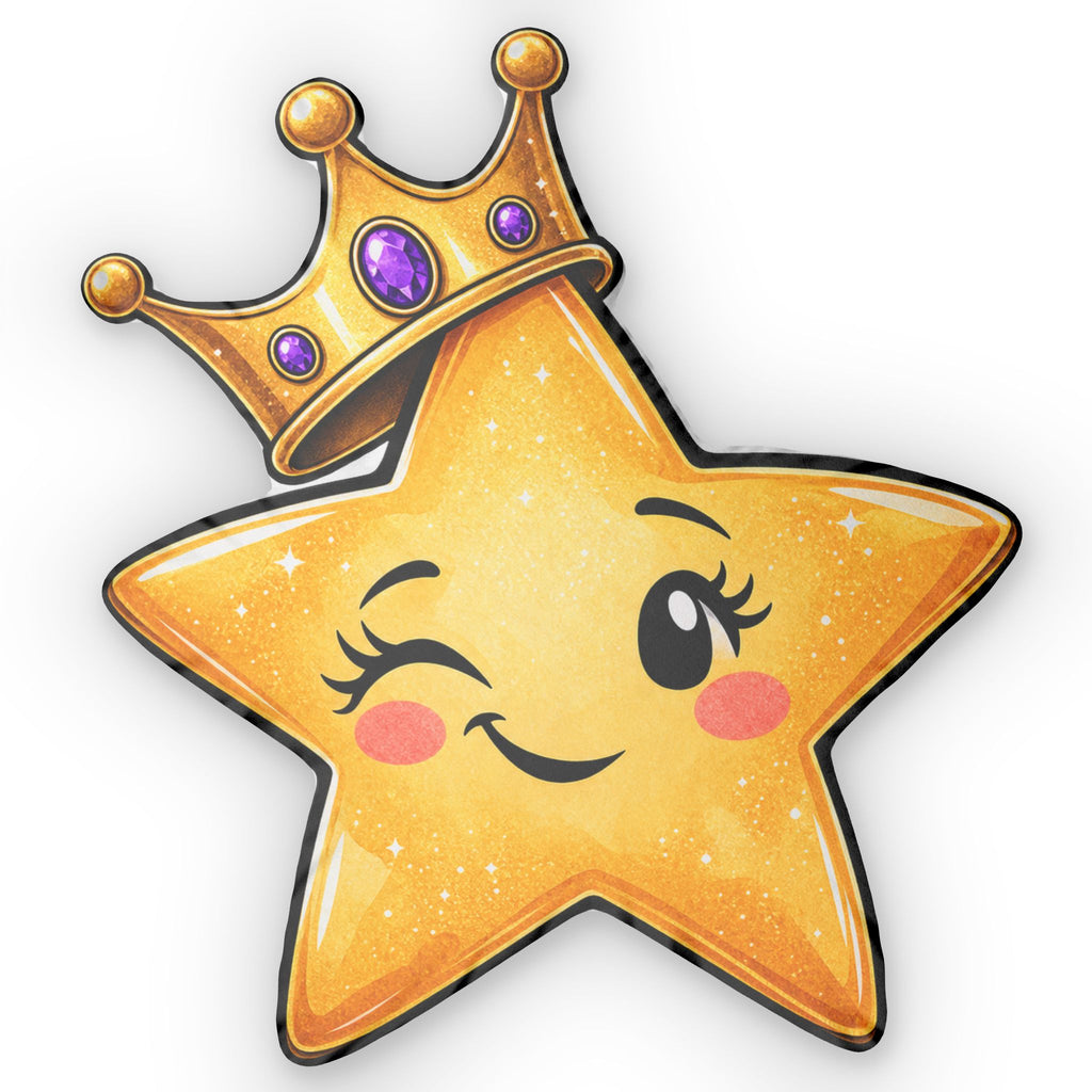 Main Character-ish Star Shaped Pillow | Cute Trendy Crown Accent Pillow