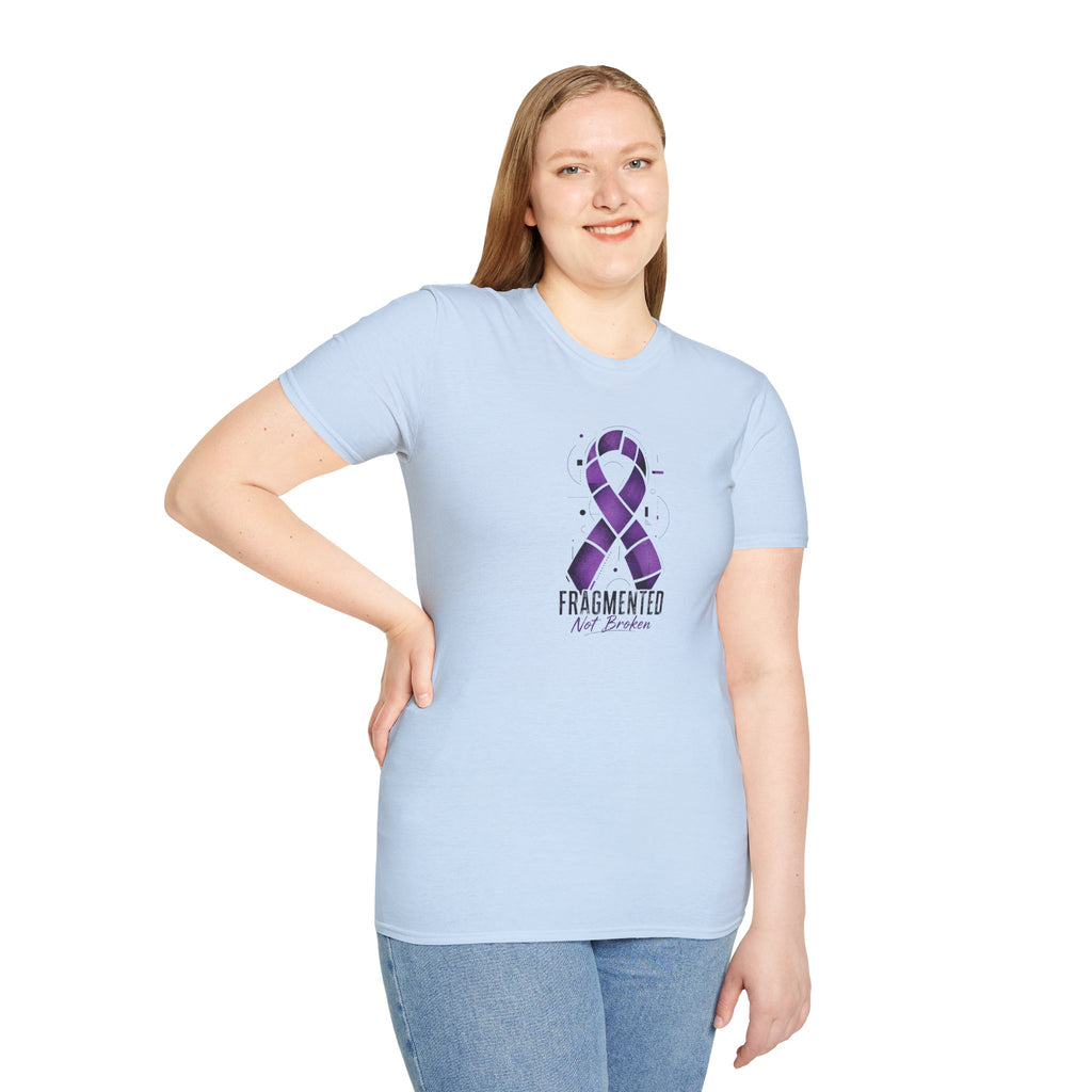 Fragmented, Not Broken Epilepsy Awareness T-Shirt | Purple Ribbon Unisex Graphic Tee