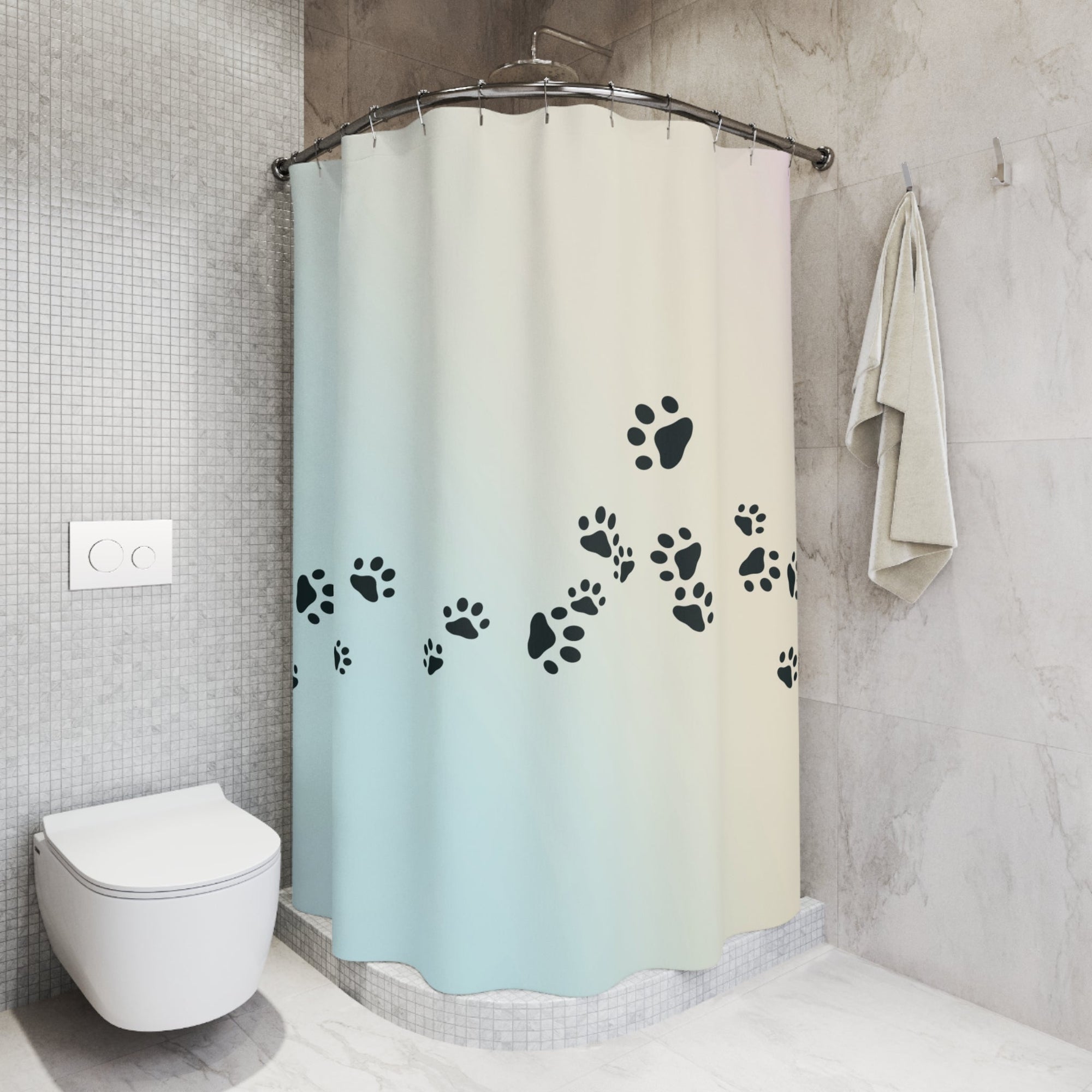 Paw Print Shower Curtain - Pet Lover's Home Decor Printify