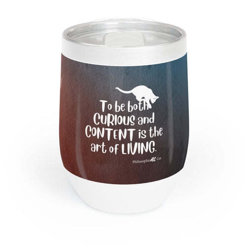 Photo depicting the ​Curious & Content Chill Wine Tumbler from EpiAl's Shop.