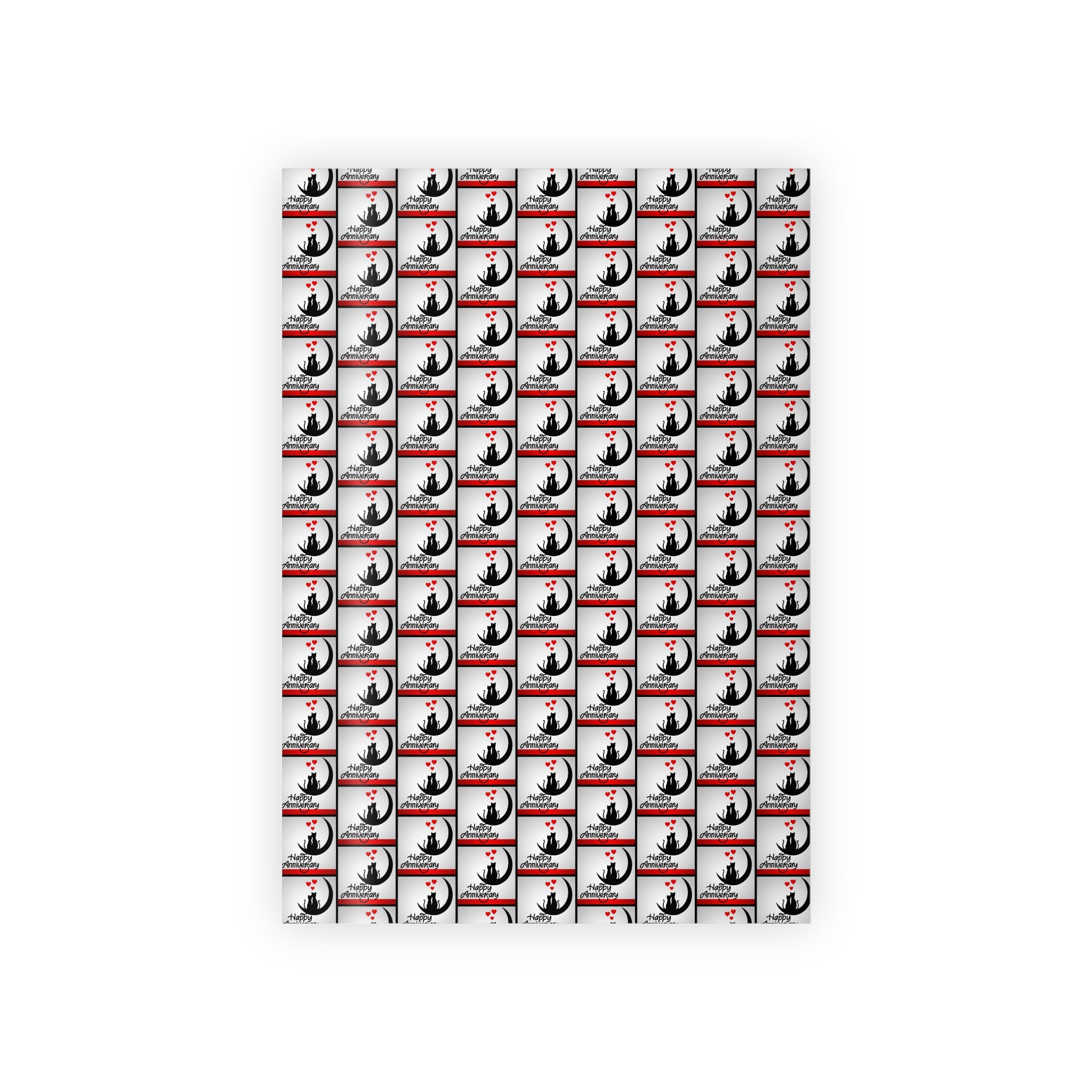 Happy Anniversary Kitties Gift Wrapping Paper Rolls, 1pc - EpiAl's Shop