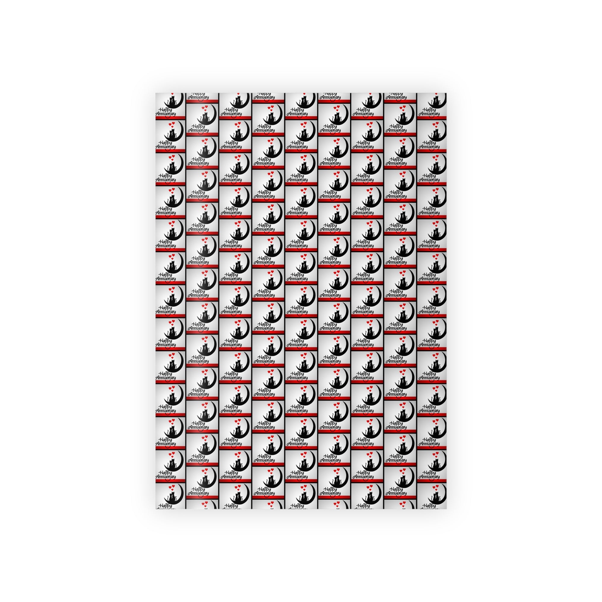 Happy Anniversary Kitties Gift Wrapping Paper Rolls, 1pc