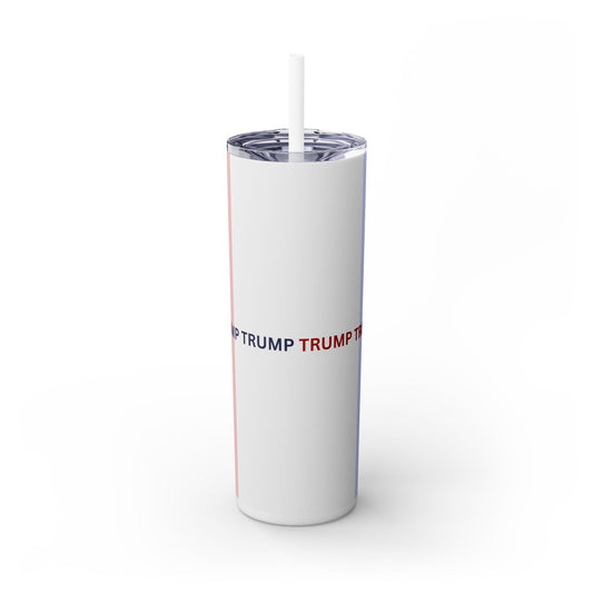 20oz Trump-Themed Skinny Tumbler with Straw - Perfect for Patriotism & Daily Hydration Printify