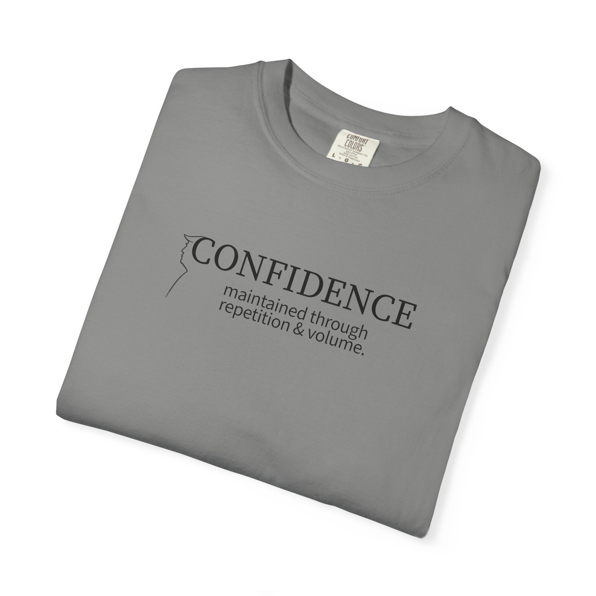 Confidence Maintained T-Shirt – Minimalist Typography Edition