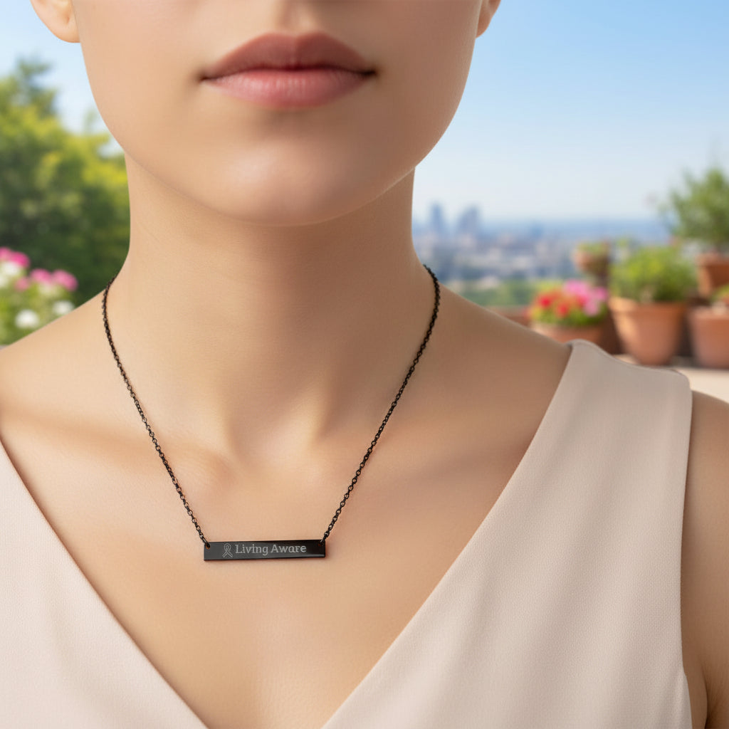 Living Aware Bar Necklace – Minimalist Epilepsy Awareness Jewelry