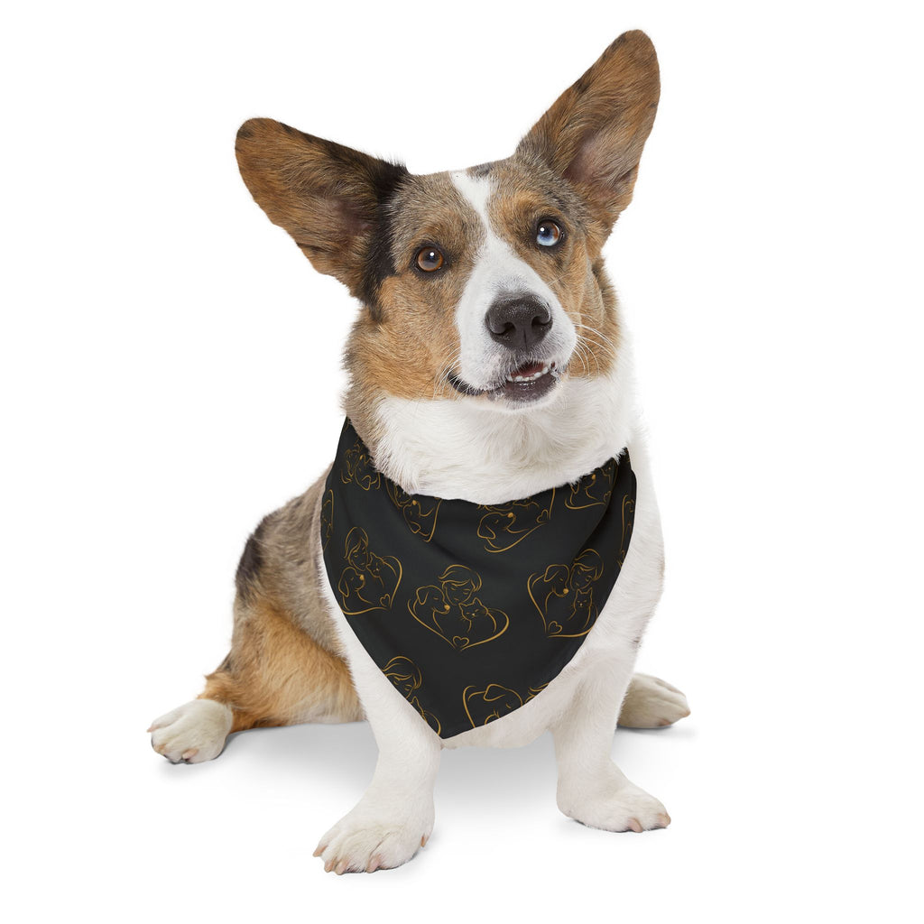 Love Line Art Dog Bandana – Person, Dog & Cat Design