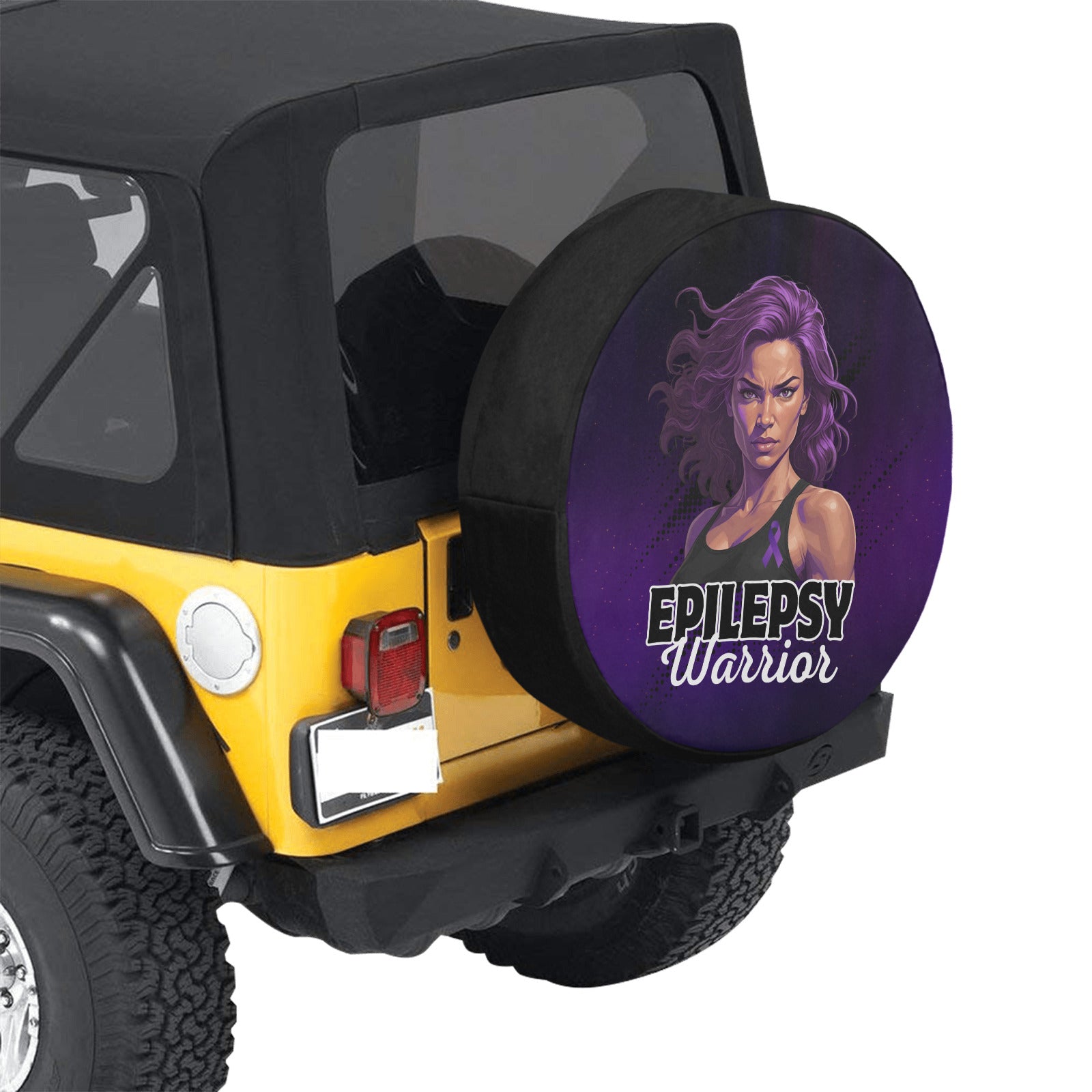 Epilepsy Warrior Woman Spare Tire Cover (Medium)(16")