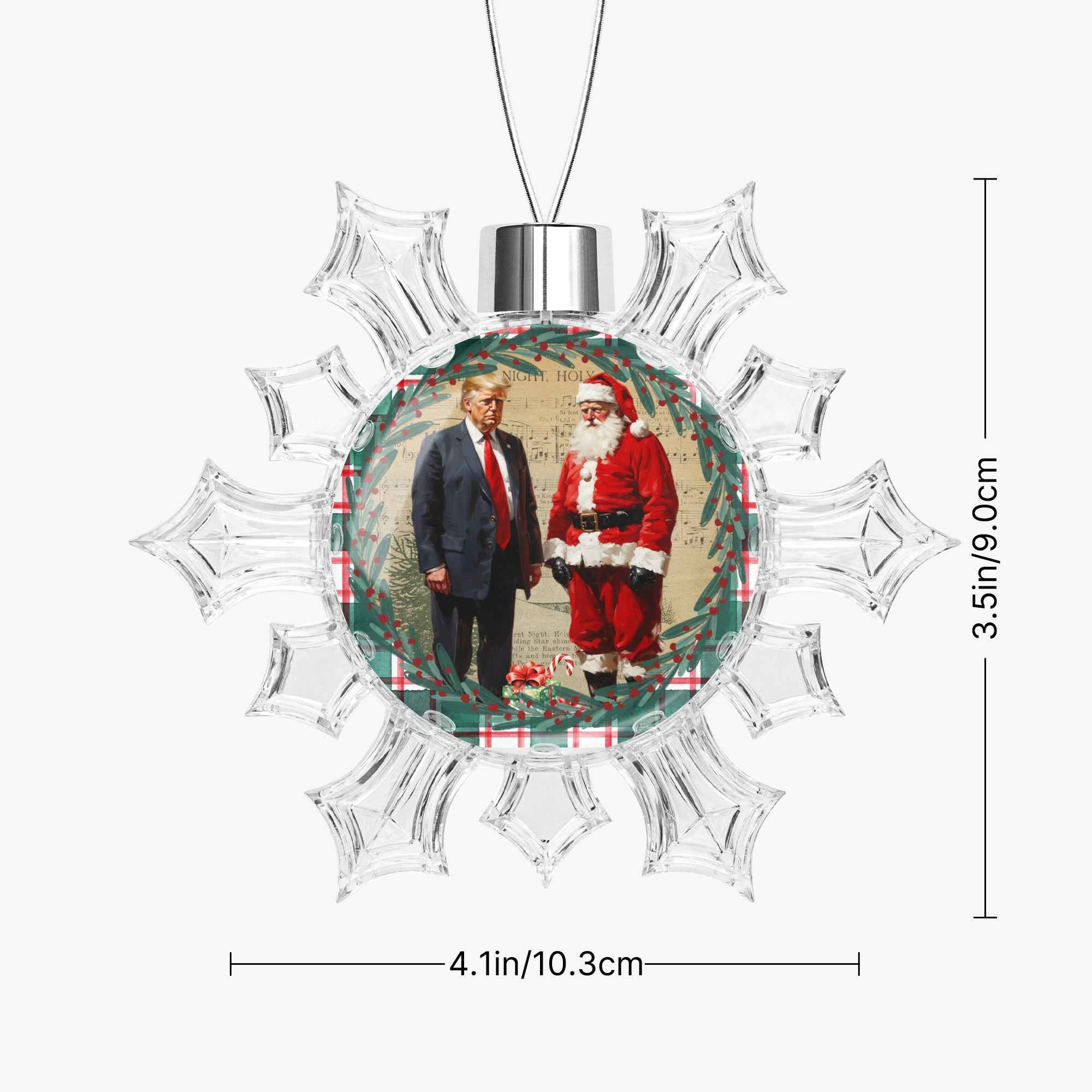Trump & Santa Snowflake-Shaped Christmas Ornament
