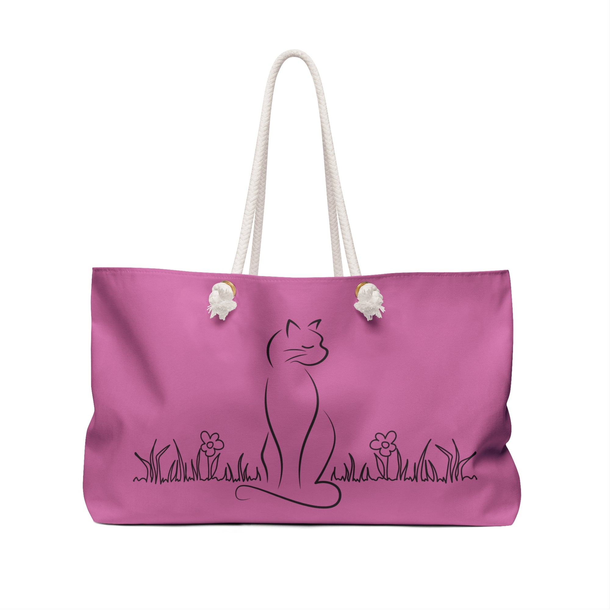 Chic Cat-Themed Weekender Bag - Pet Lover Gift