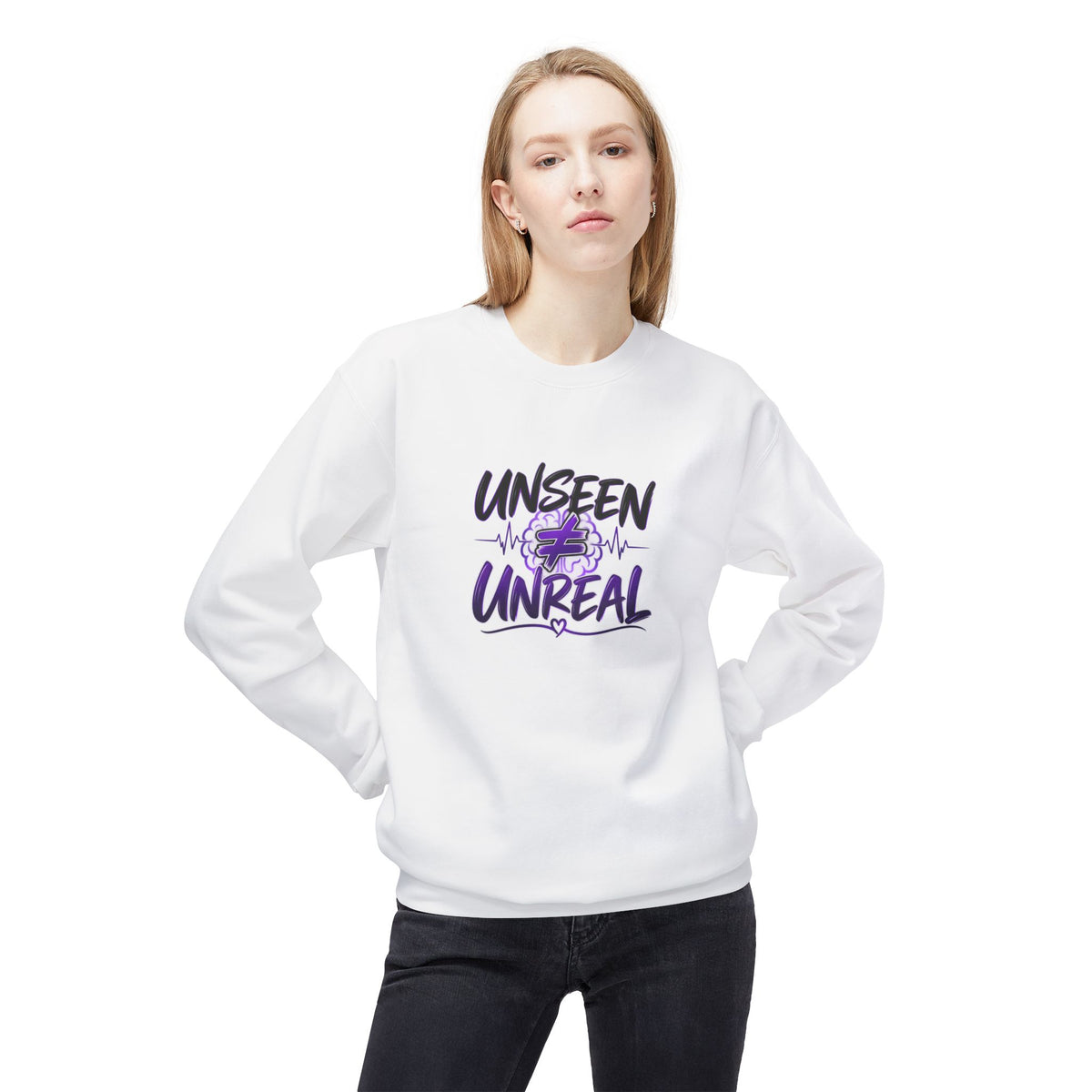 Unseen ≠ Unreal Epilepsy Awareness Crewneck Sweatshirt