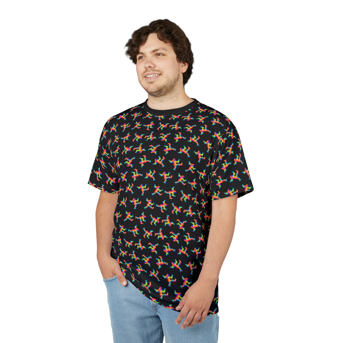 Psychedelic Bigfoot All-Over Print T-Shirt | Rainbow Sasquatch