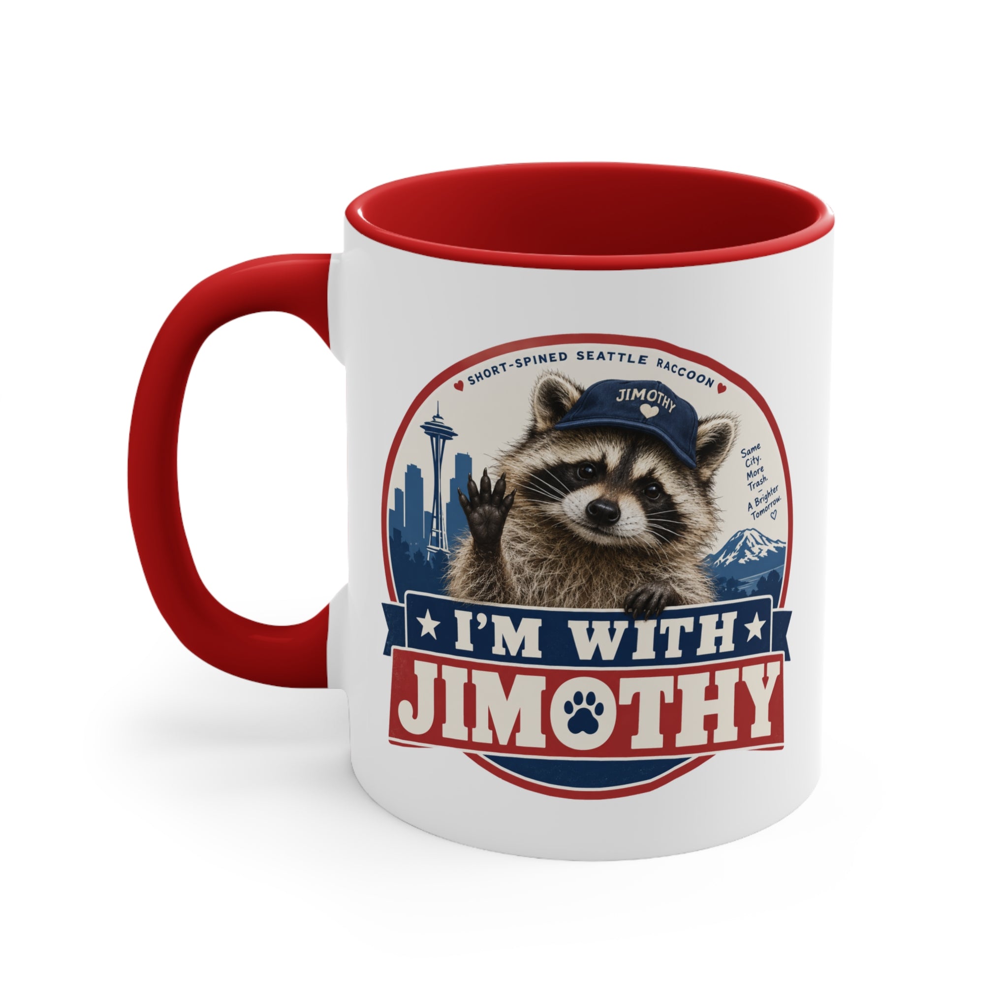 I’m With Jimothy Raccoon Accent Coffee Mug