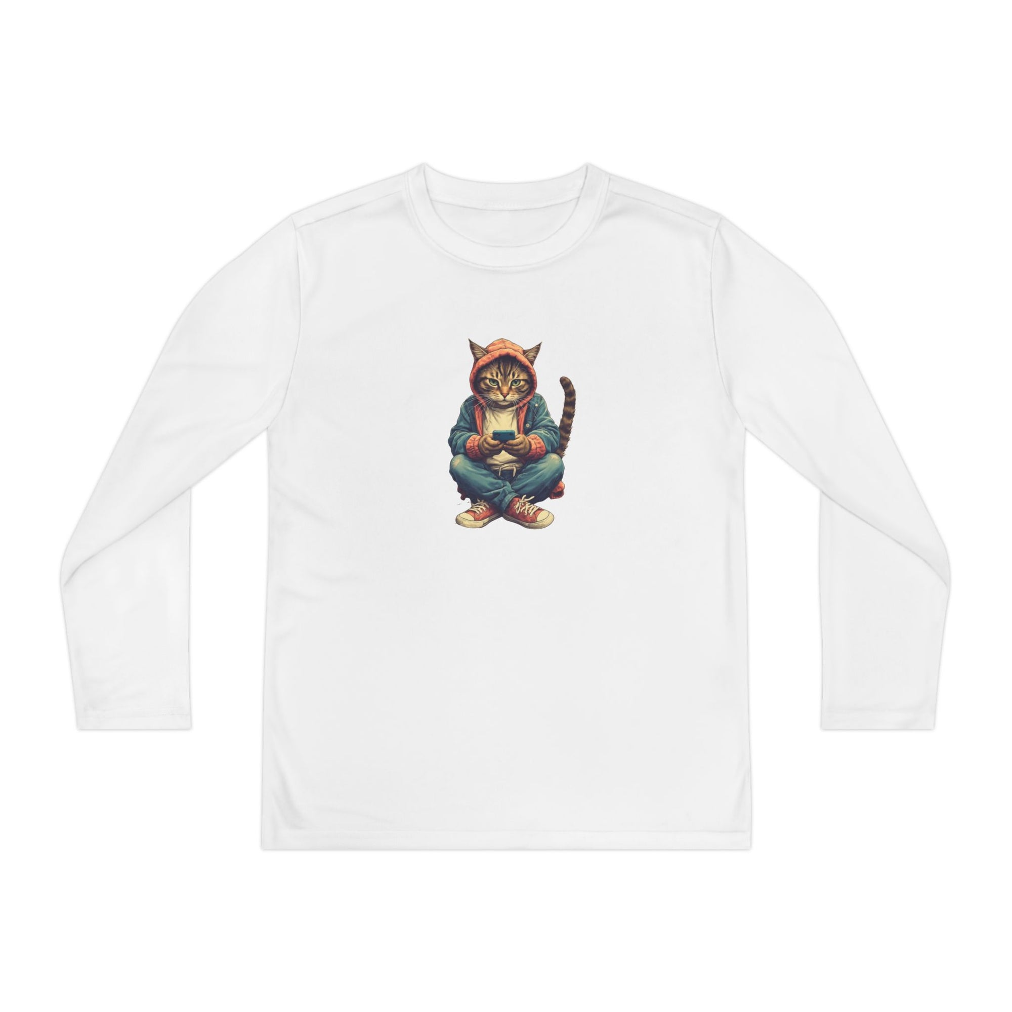 Popular Cat Lover's Youth Long Sleeve Tee, Cute Cat Apparel