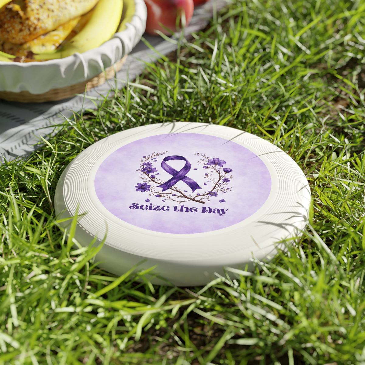 Purple Floral Seize the Day Frisbee - Inspirational Sports