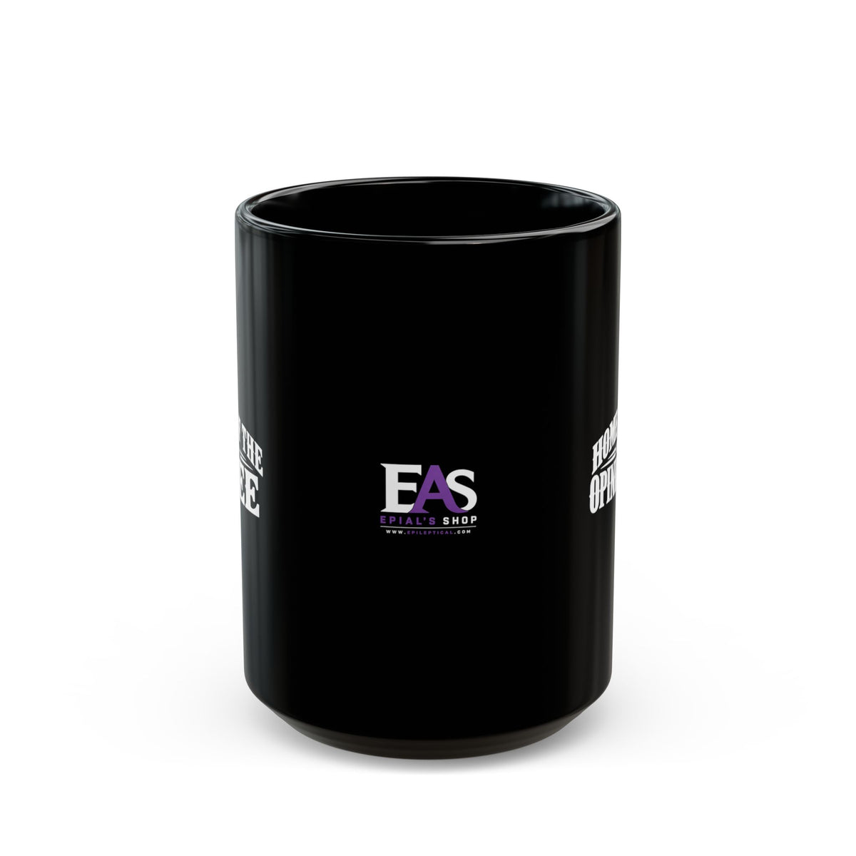 Home of the Opinionated Black Ceramic Mug | Funny Political Humor Coffee Cup | 11 oz & 15 oz