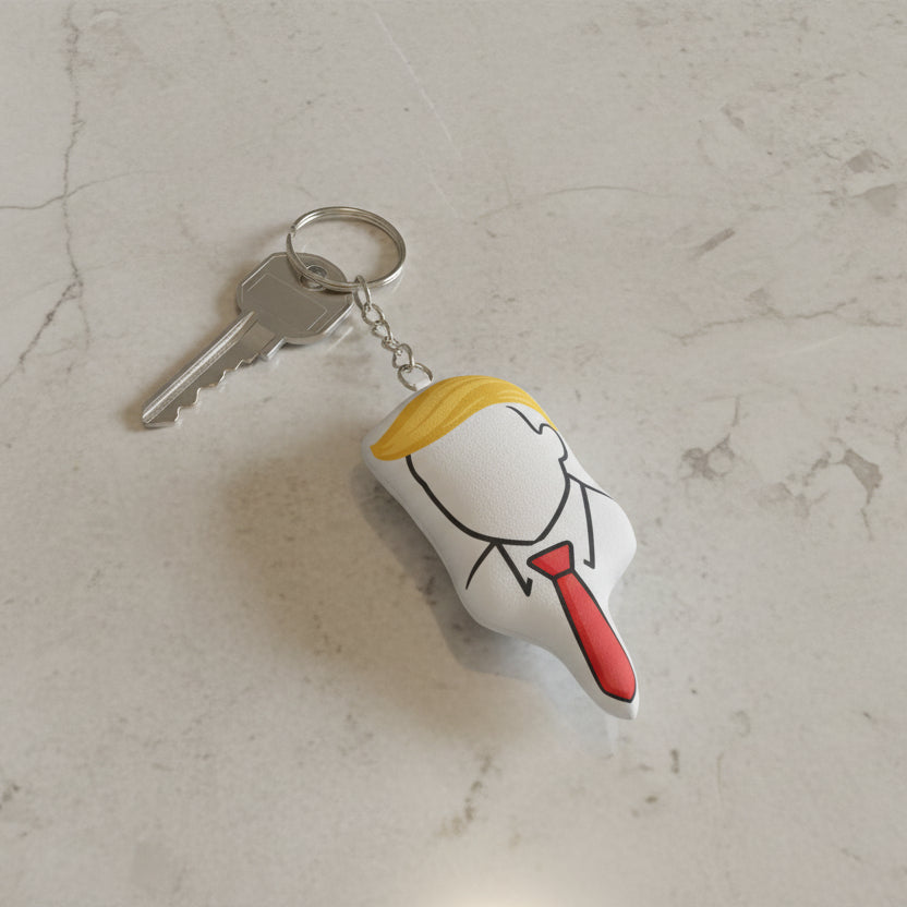 Faceless Tie Political Parody Plush Keychain