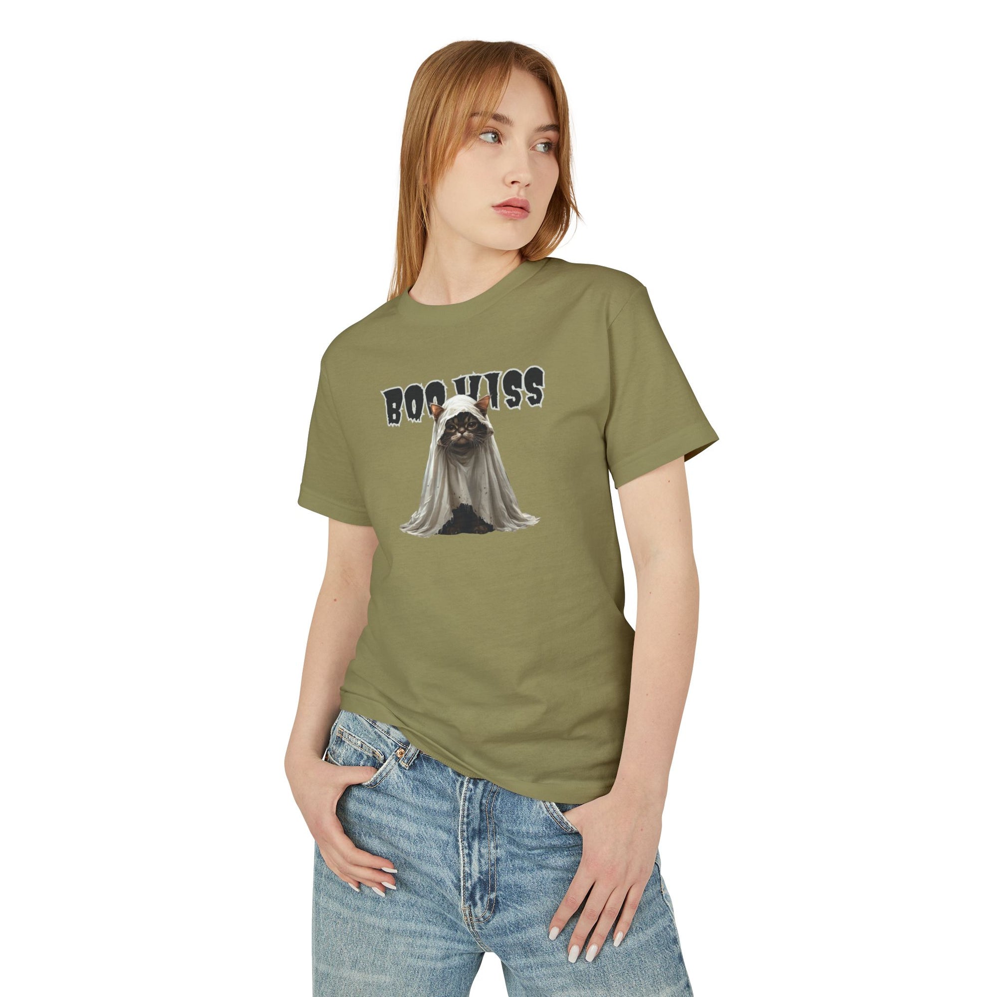 Boo Hiss Ghost Kitty Unisex Tee, Halloween Shirt