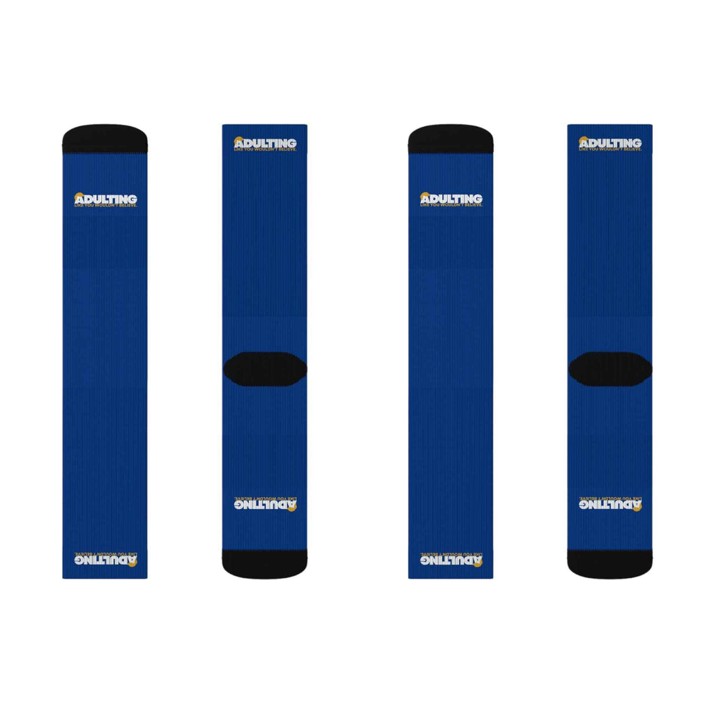 Adulting Like You Wouldn’t Believe Political Parody Crew Socks