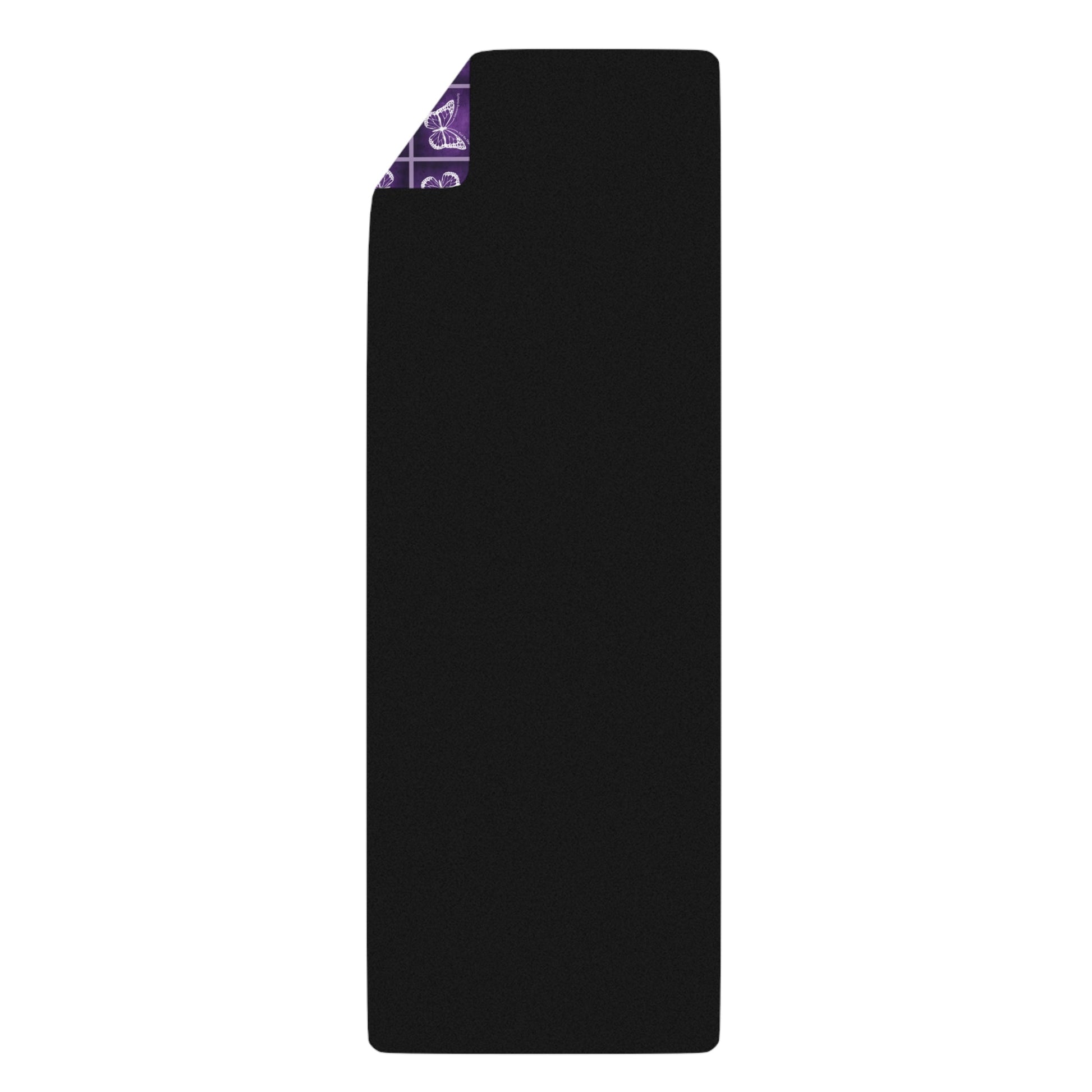 Purple Butterfly Rubber Yoga Mat - Non-Slip, Perfect for Yoga Enthusiasts Printify