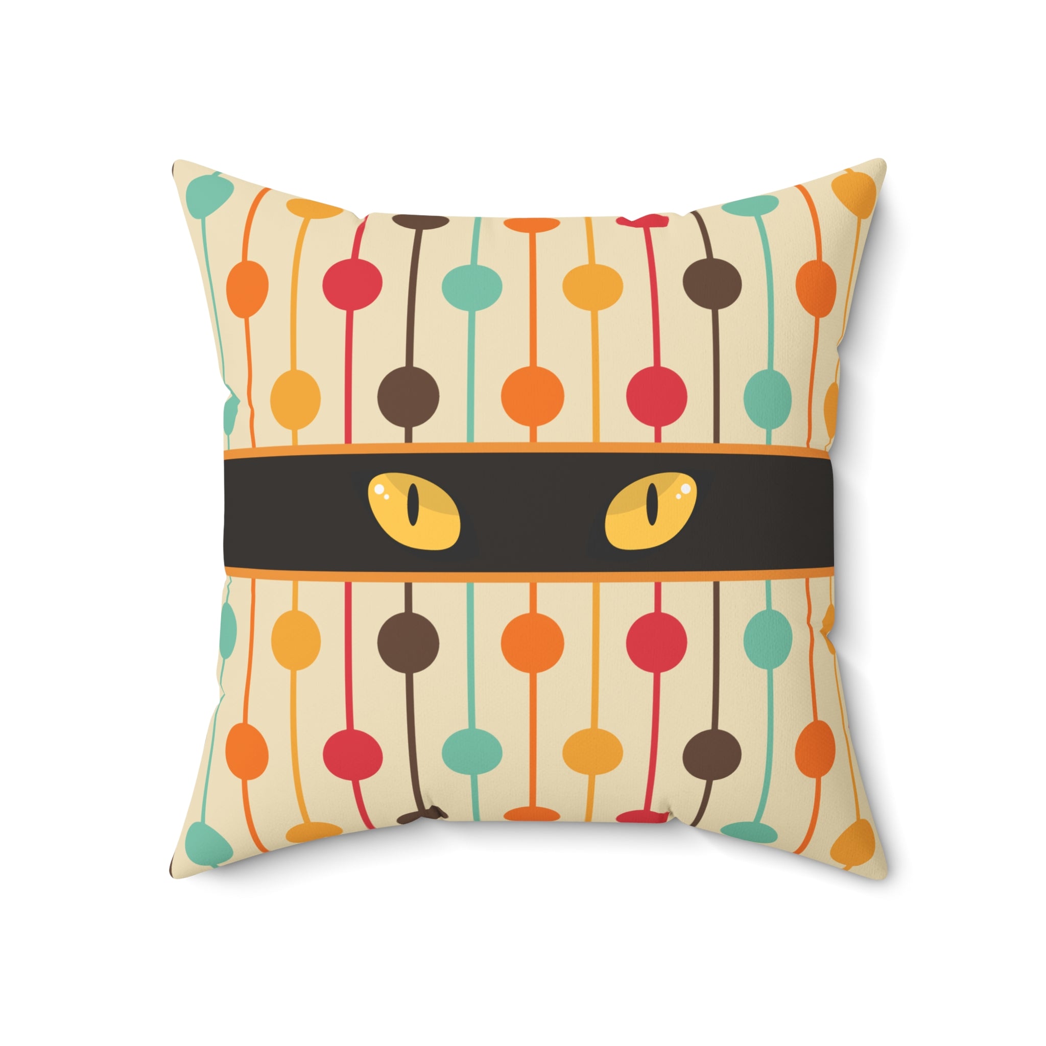 Mid-Century Cat Eyes Retro Throw Pillow