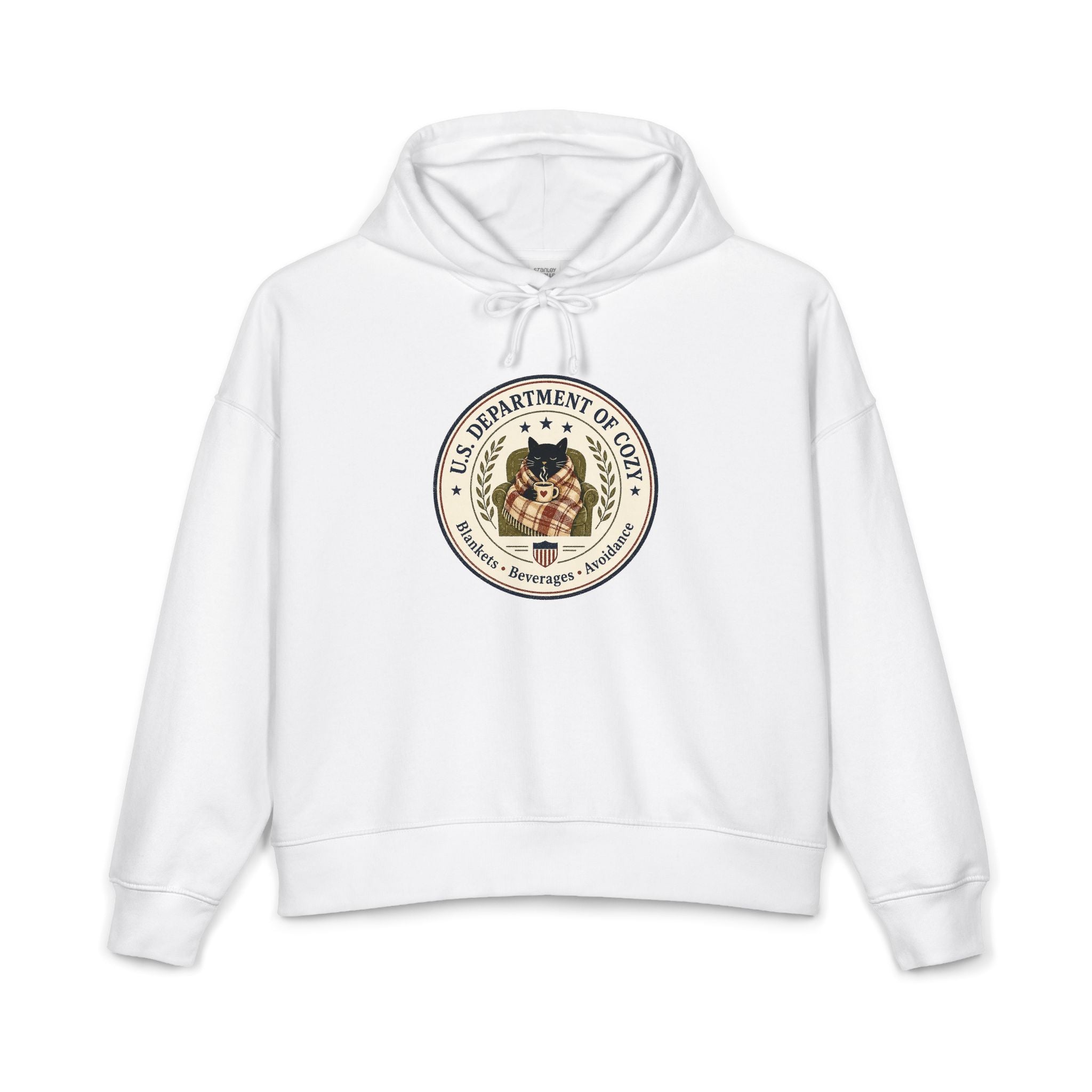 U.S. Department of Cozy Organic Hoodie | Funny Cat Government Parody Sweatshirt