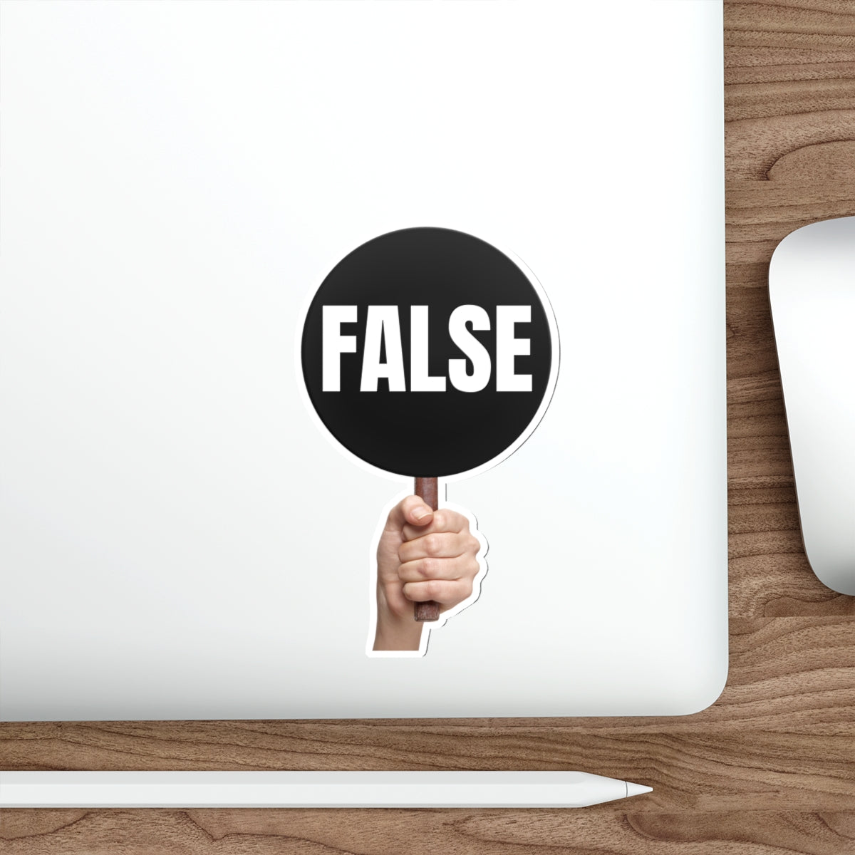 Bold 'False' Die-Cut Stickers for Democrats Printify