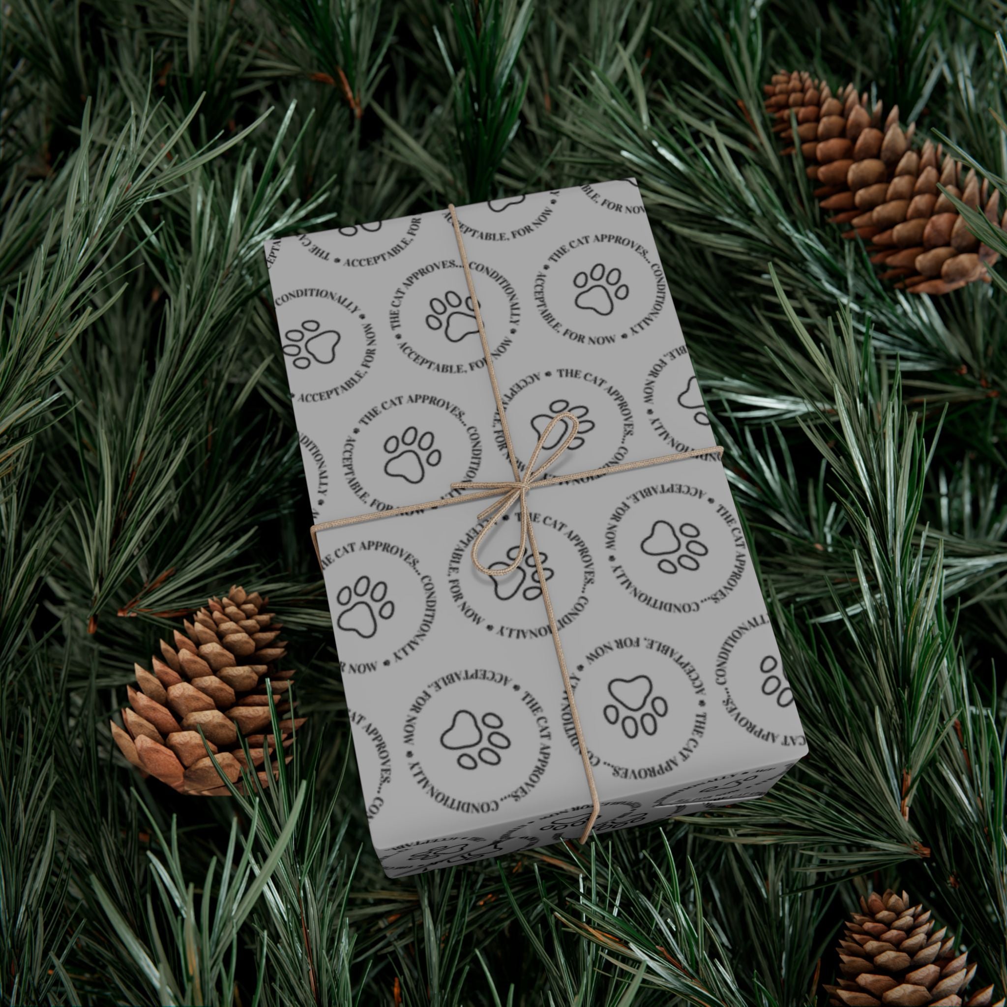 The Cat Approves Gift Wrap Paper (Cat-Themed Humor)
