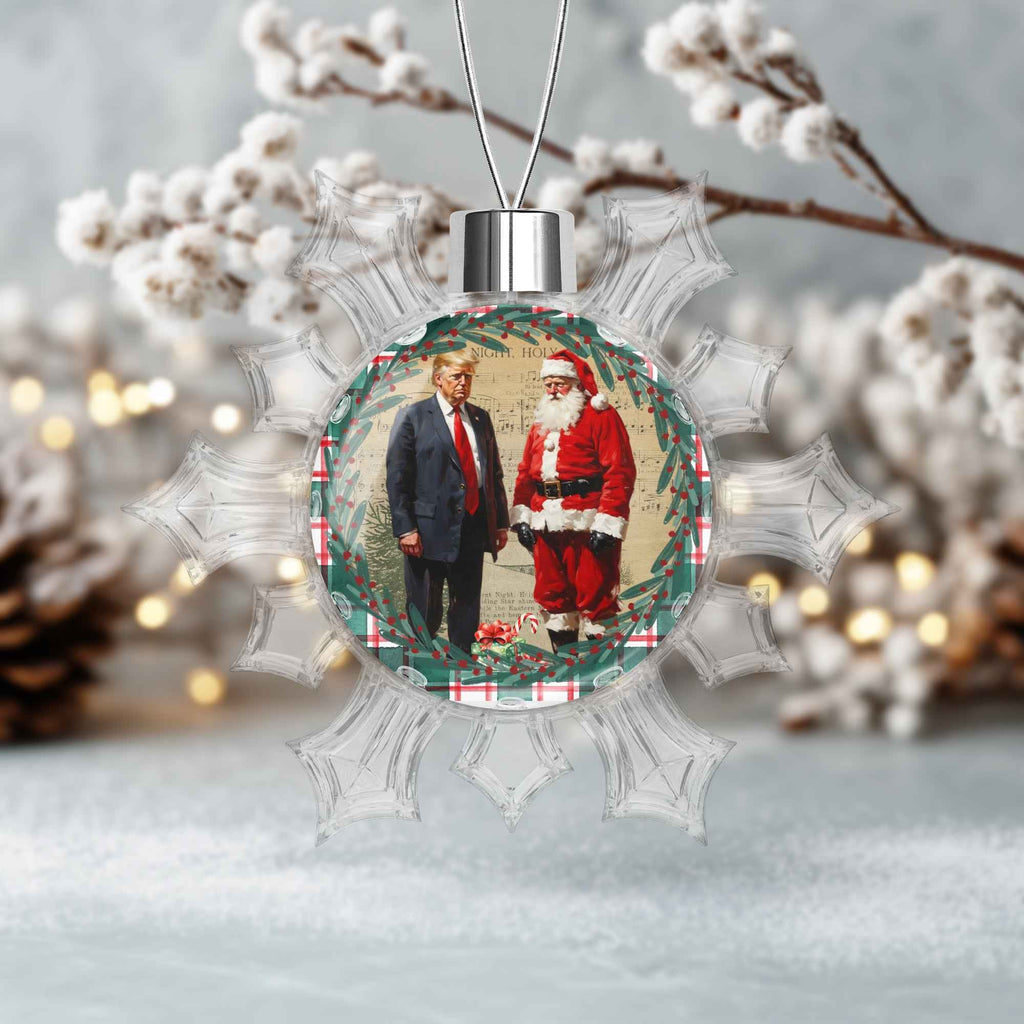 Trump & Santa Snowflake-Shaped Christmas Ornament