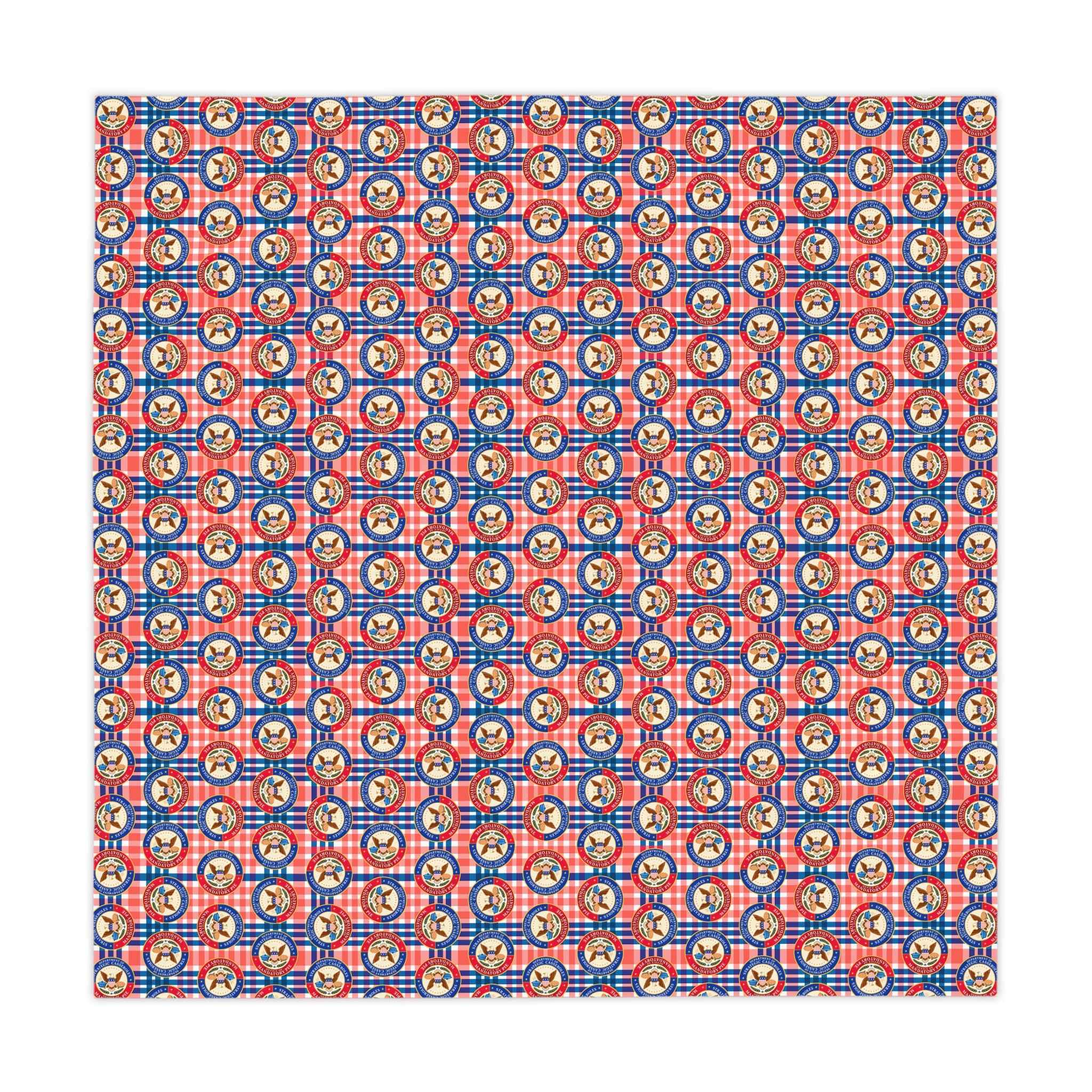 Department of Strategic Casseroles Tablecloth | Faux Government Picnic Table Cover