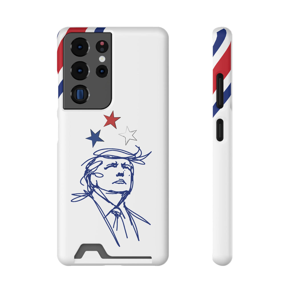 Swoop Guy Samsung Galaxy Case – Minimal Line Portrait Patriotic Design, Slim Protective Case with Card Slot
