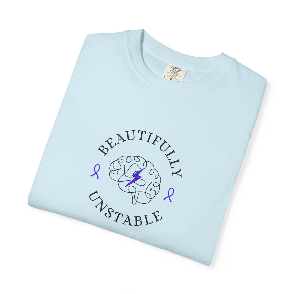 Beautifully Unstable Unisex T-Shirt – Epilepsy Awareness Purple Ribbon Tee