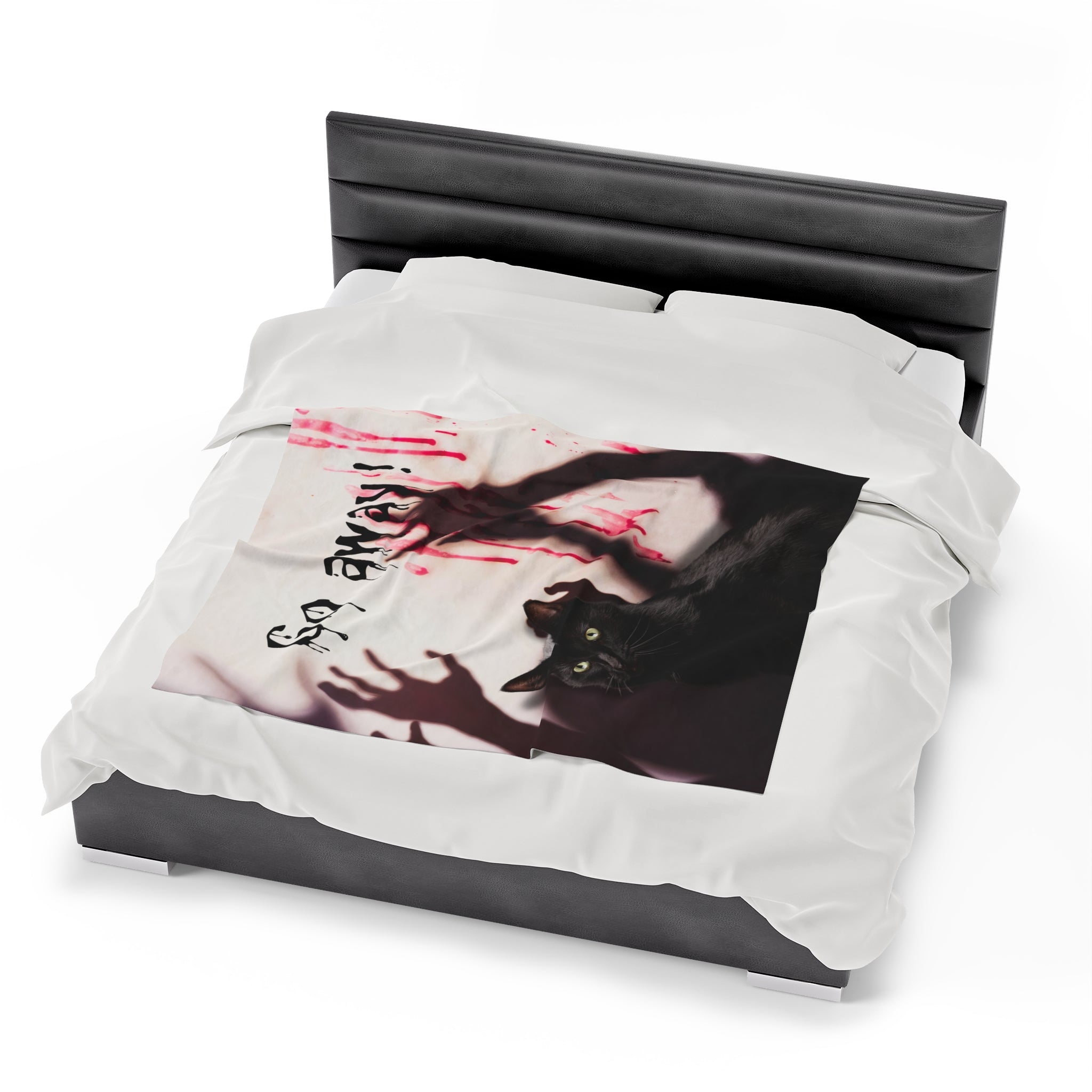 Photo depicting the ​Go Away Velveteen Plush Blanket from EpiAl's Shop.