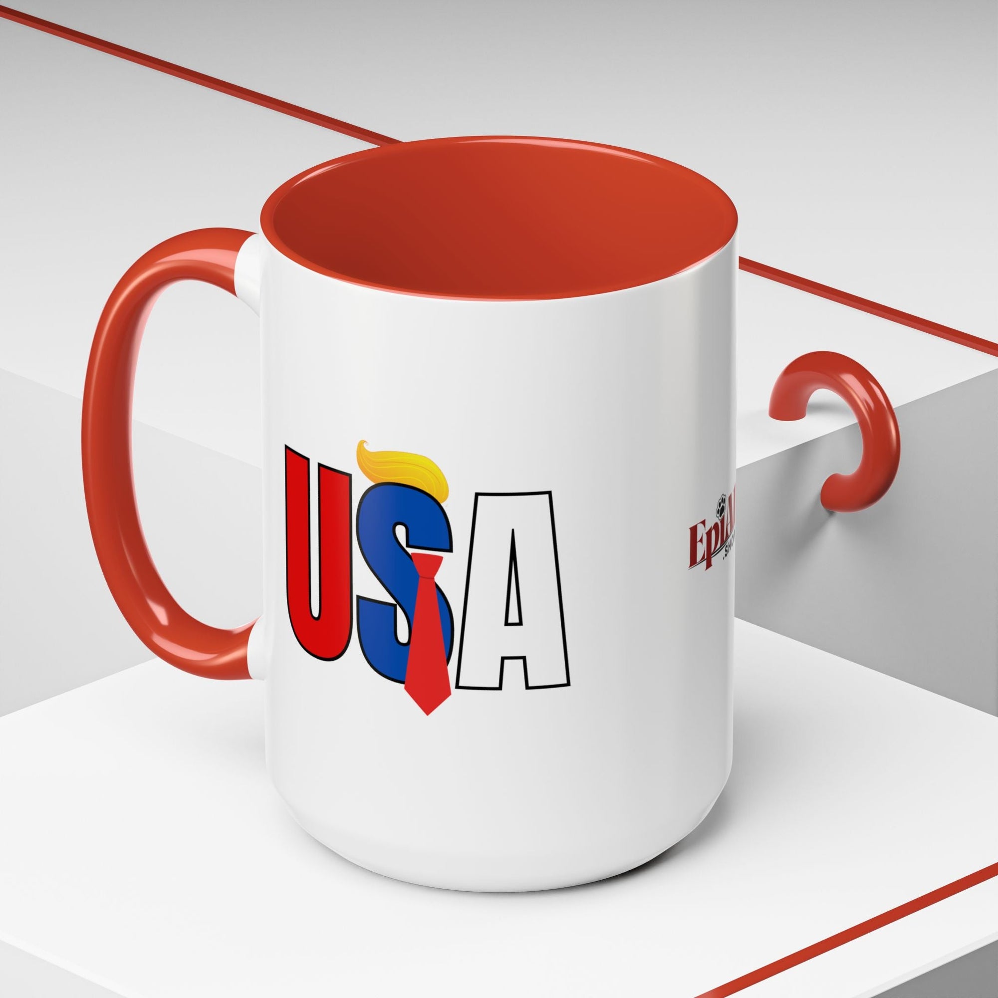 Trump USA Accent Coffee Mug Printify