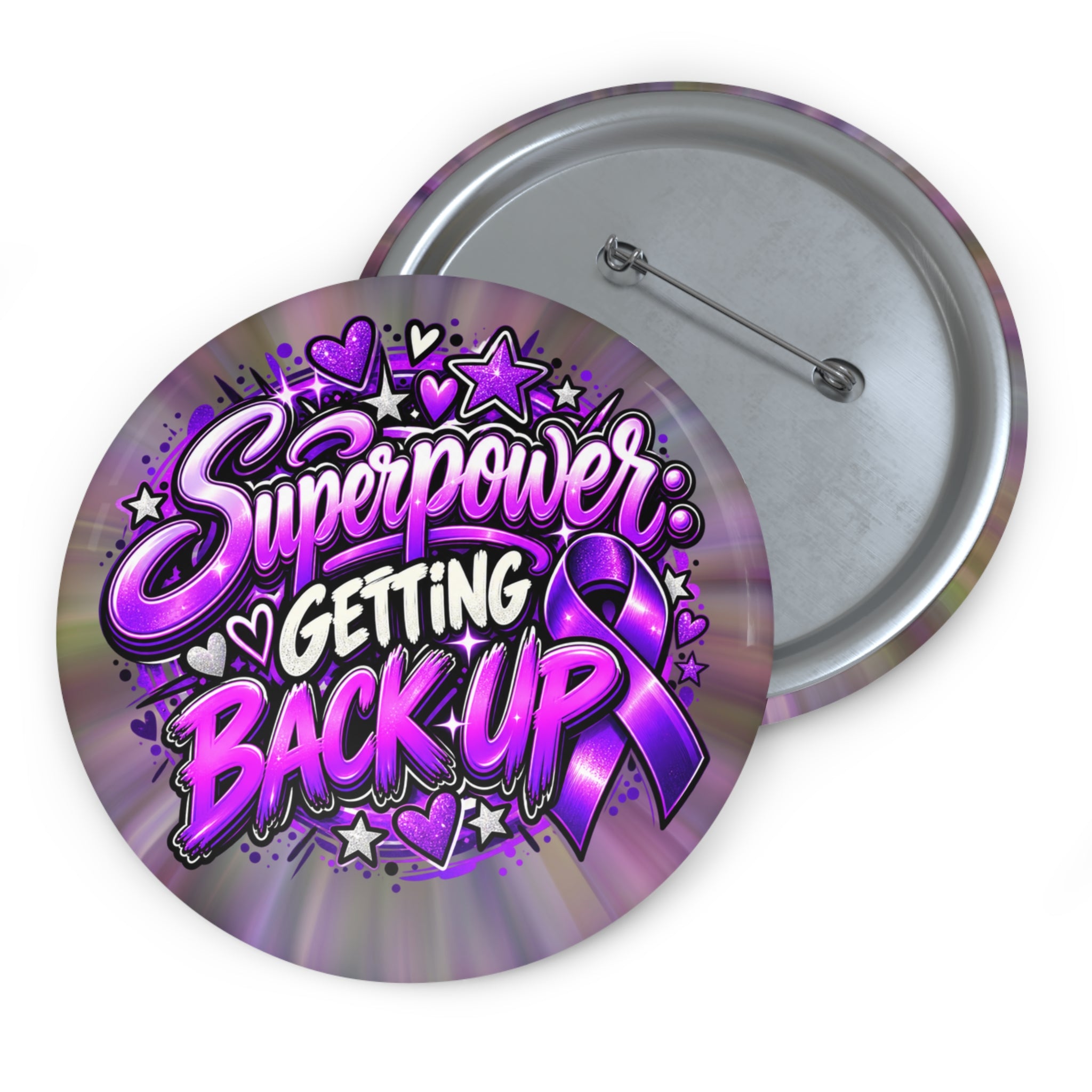Superpower: Getting Back Up Epilepsy Awareness Pin Button
