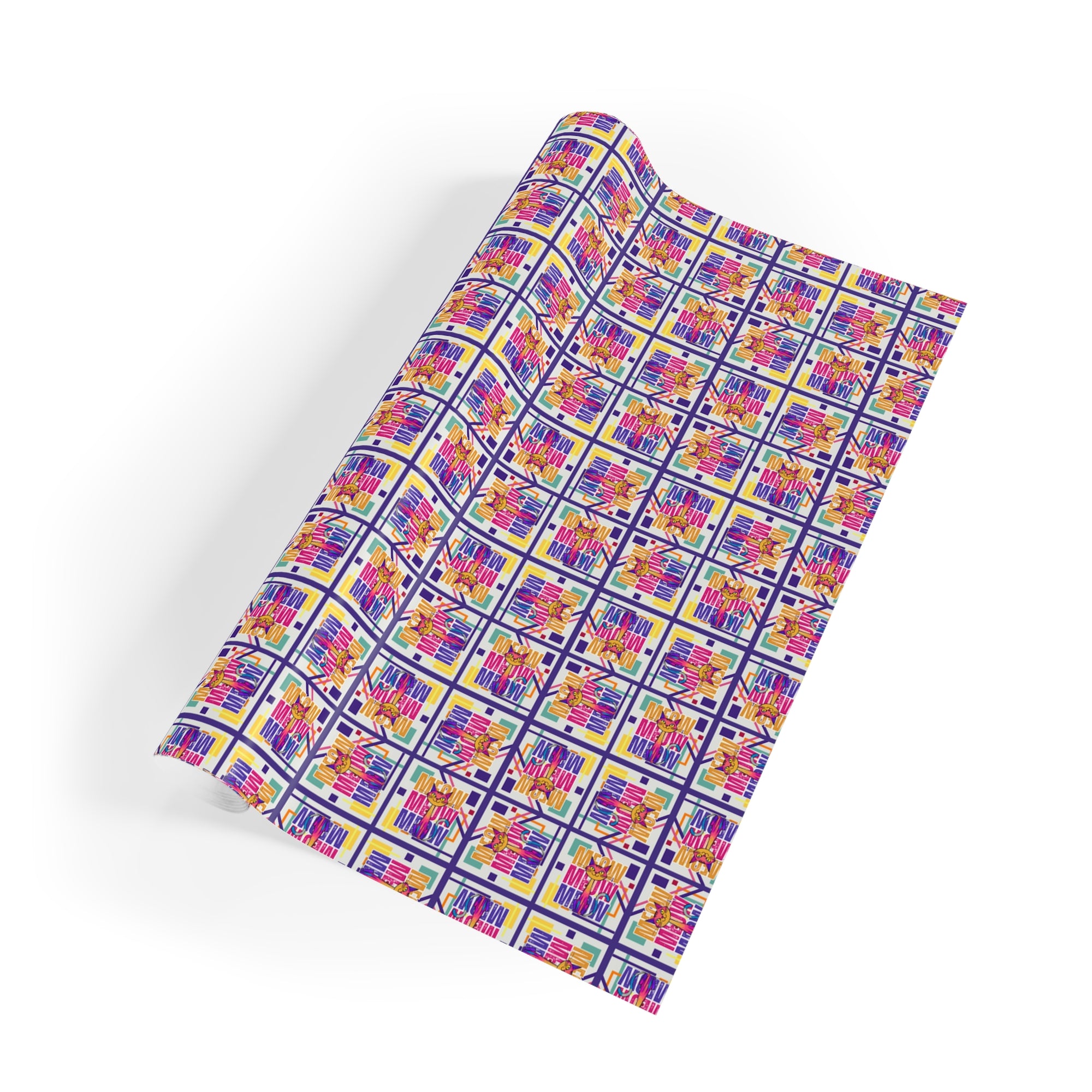 Vibrant Meow Meow Meow Gift Wrapping Paper Roll