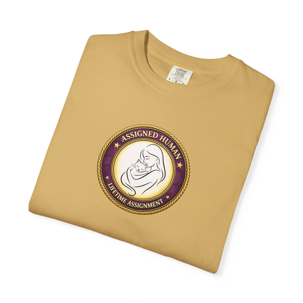 Assigned Human – Lifetime Assignment T-Shirt | Cat Lover Seal Tee