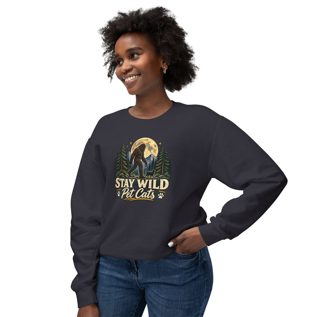 Stay Wild Pet Cats Sasquatch Crewneck Sweatshirt