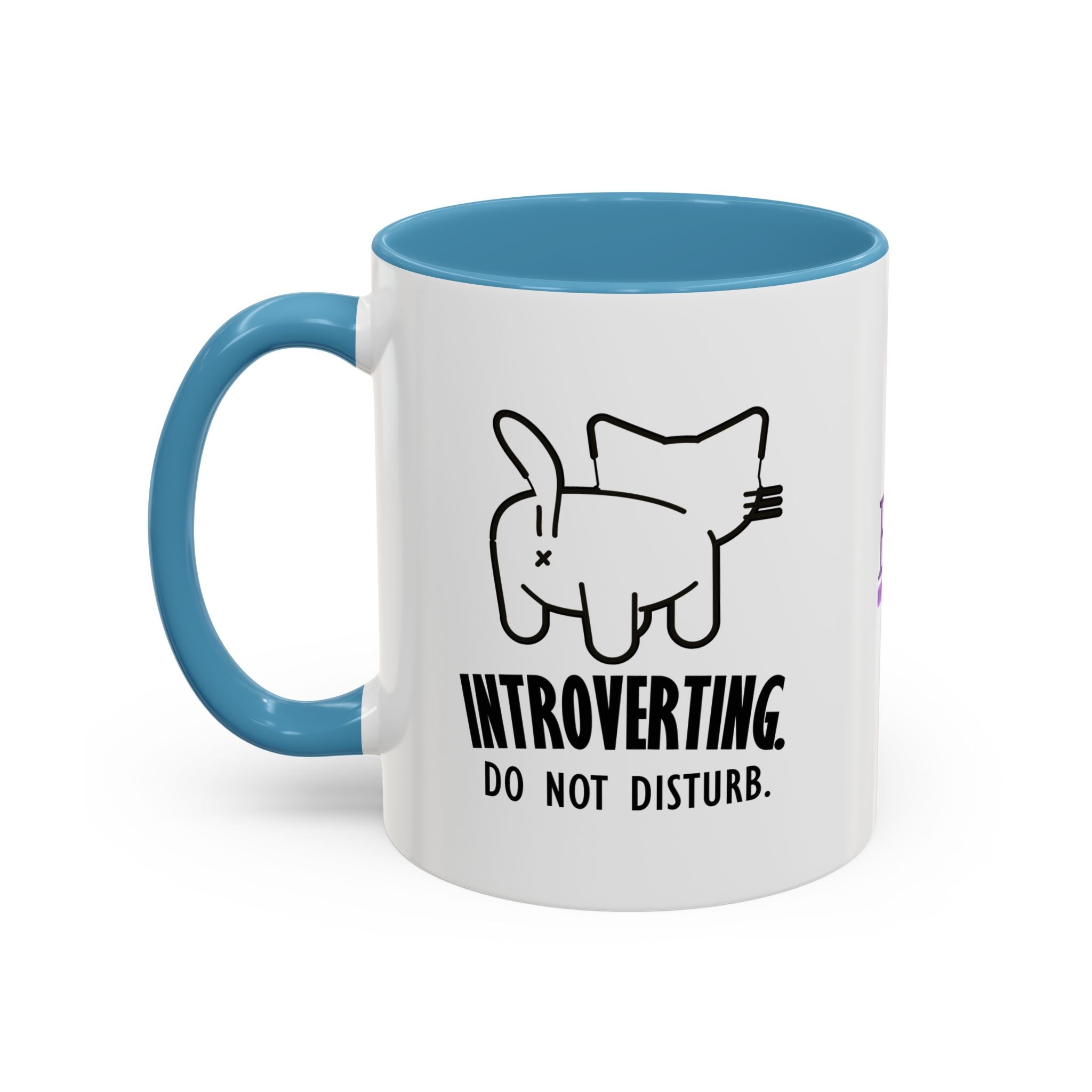 Introverting. Do Not Disturb. Two-Tone Cat Coffee Mug (11oz & 15oz)