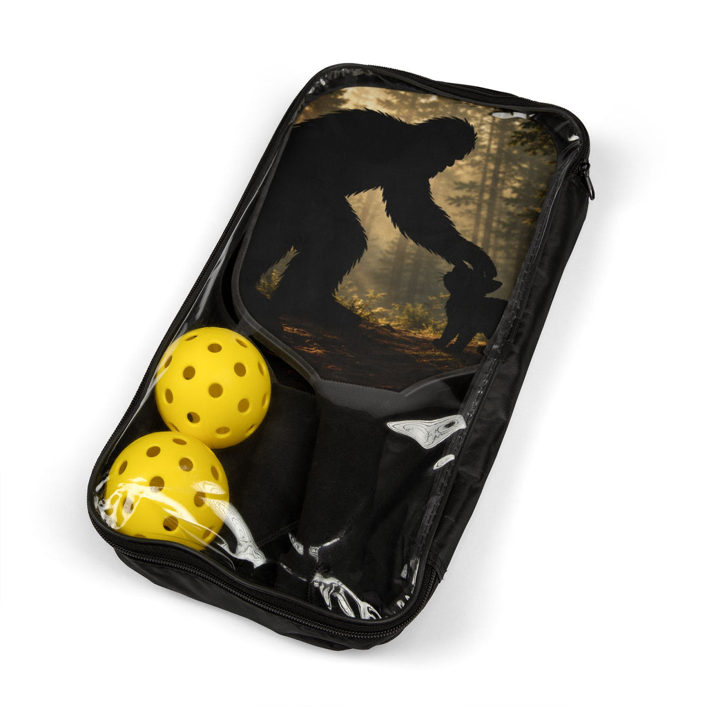 Bigfoot & Cat Unexpected Friends Pickleball Paddle Set (2 Paddles + 2 Balls)