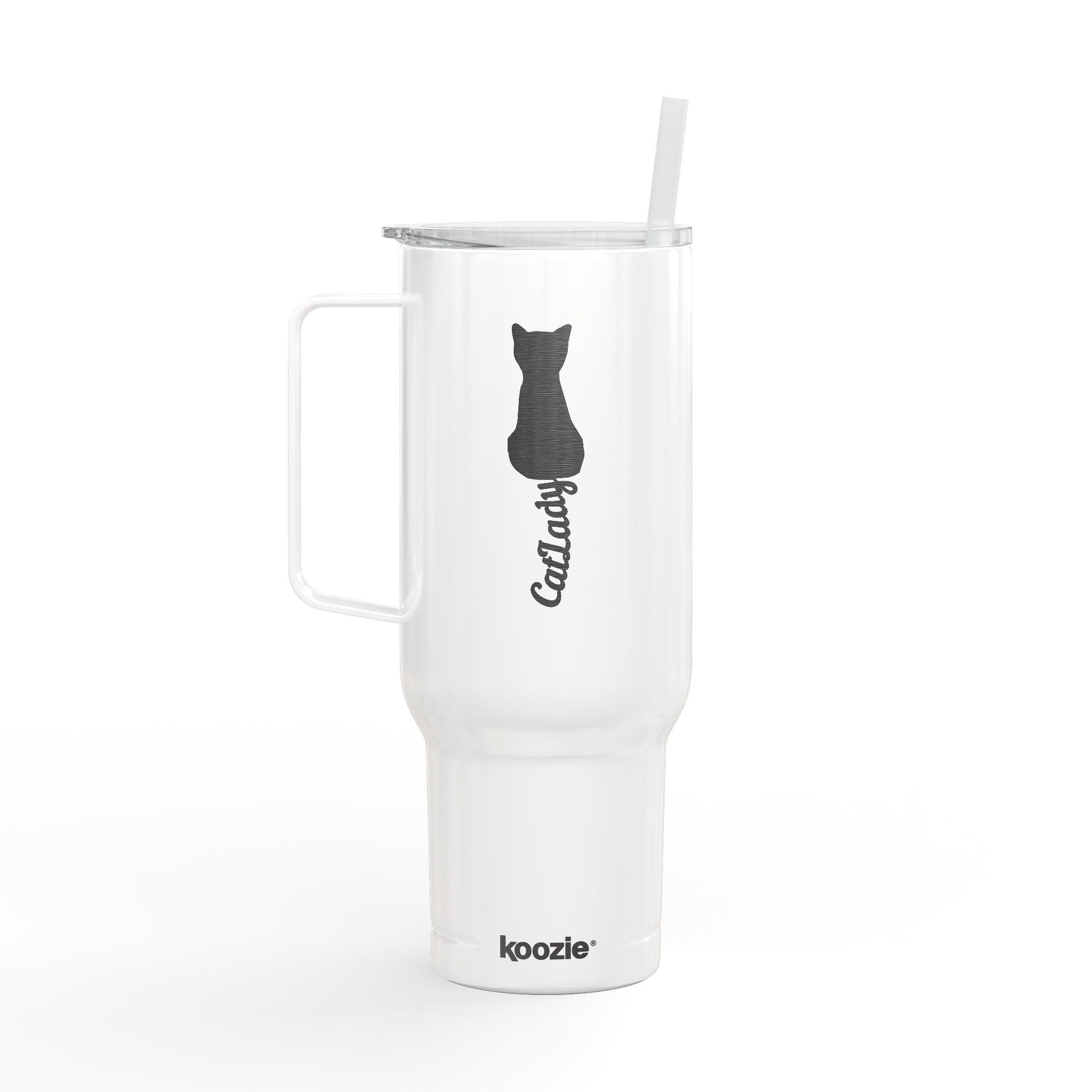 Engraved Cat Lover Insulated 40oz Travel Mug, Stylish Drinkware