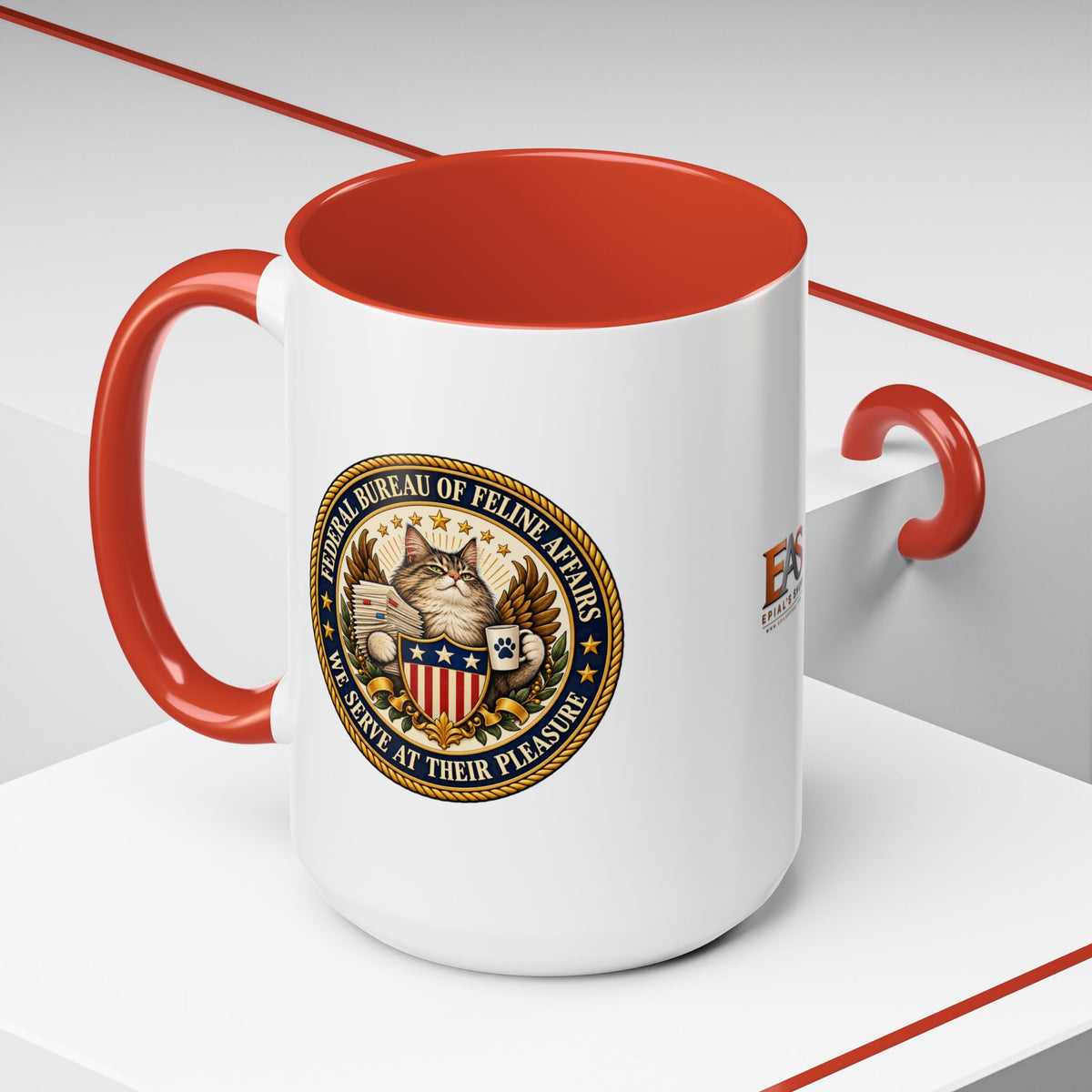 Federal Bureau of Feline Affairs Mug | Funny Cat Government Parody Coffee Cup | 11oz & 15oz