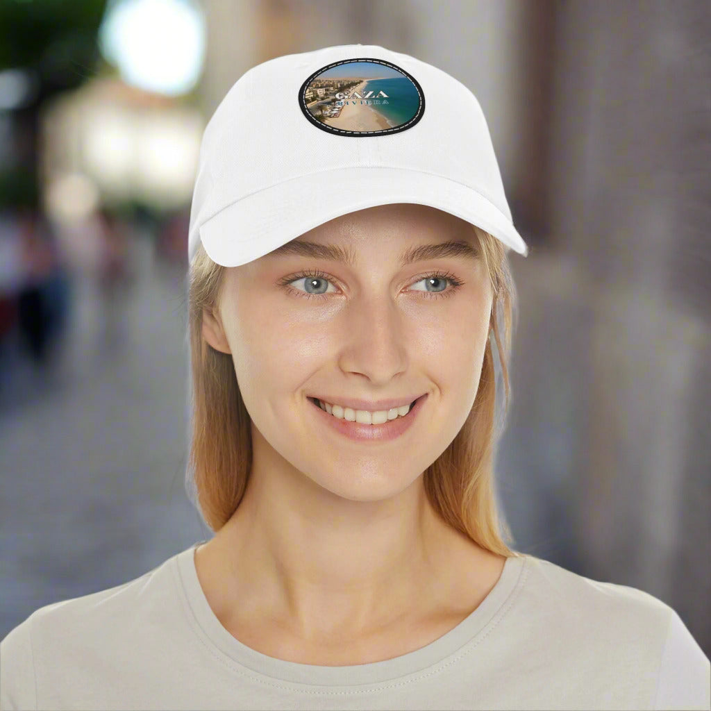 Gaza Riviera Dad Hat with Leather Patch Printify