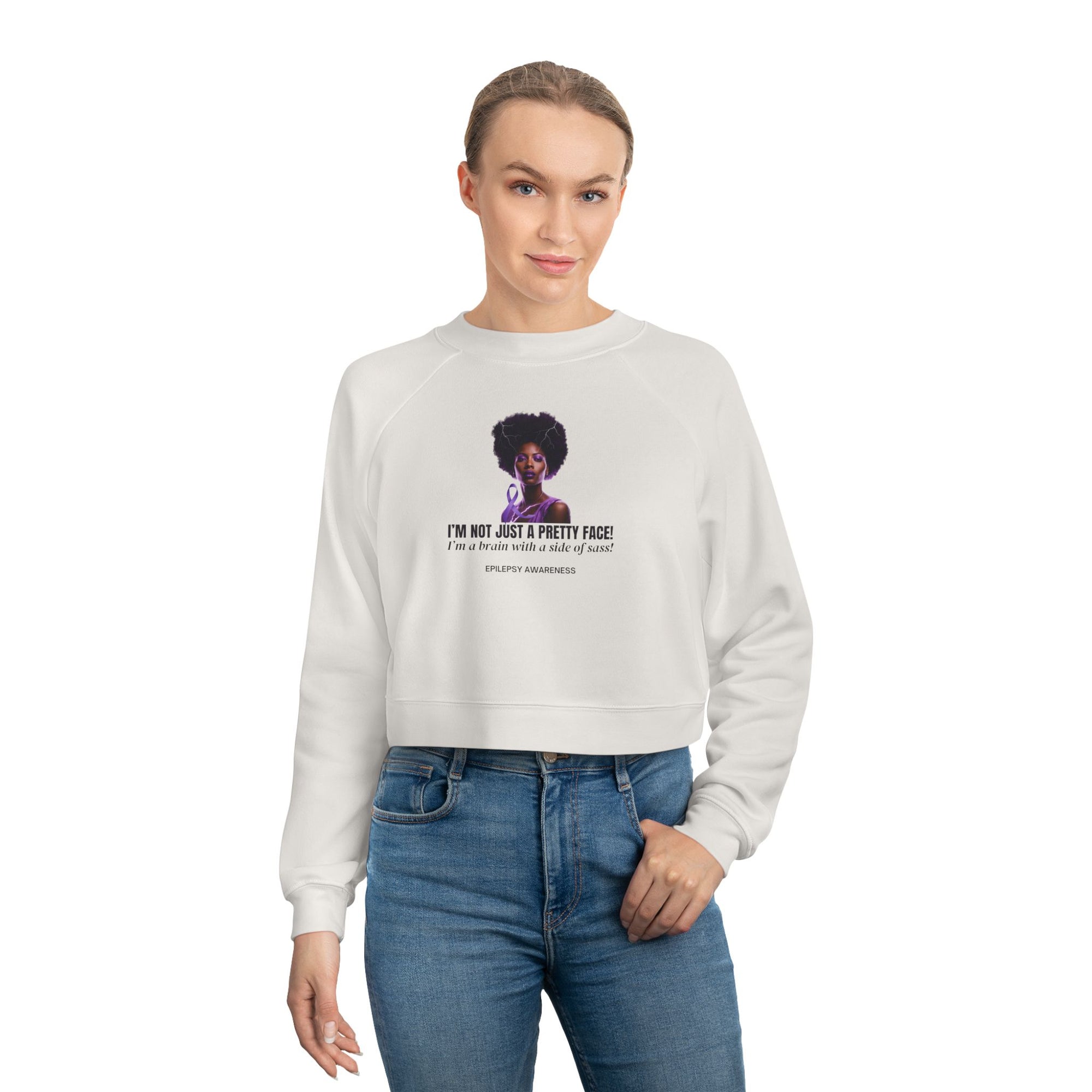 Sassy Brain Women's Cropped Fleece Pullover