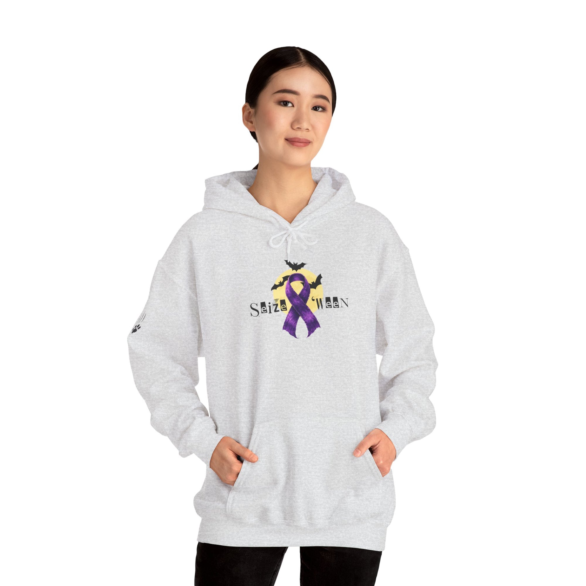 Cozy Halloween Purple Ribbon Hoodie