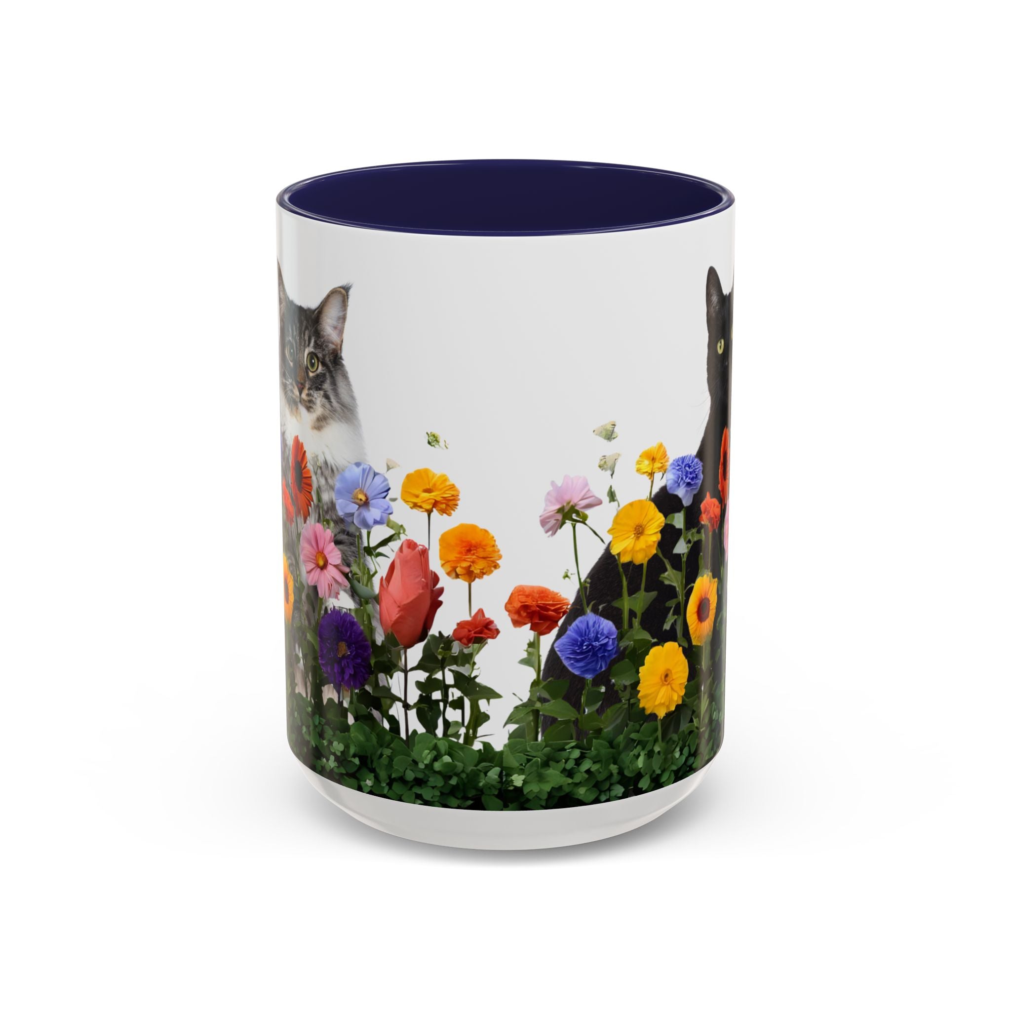 Floral Cats Coffee Mug - 11 oz/15 oz