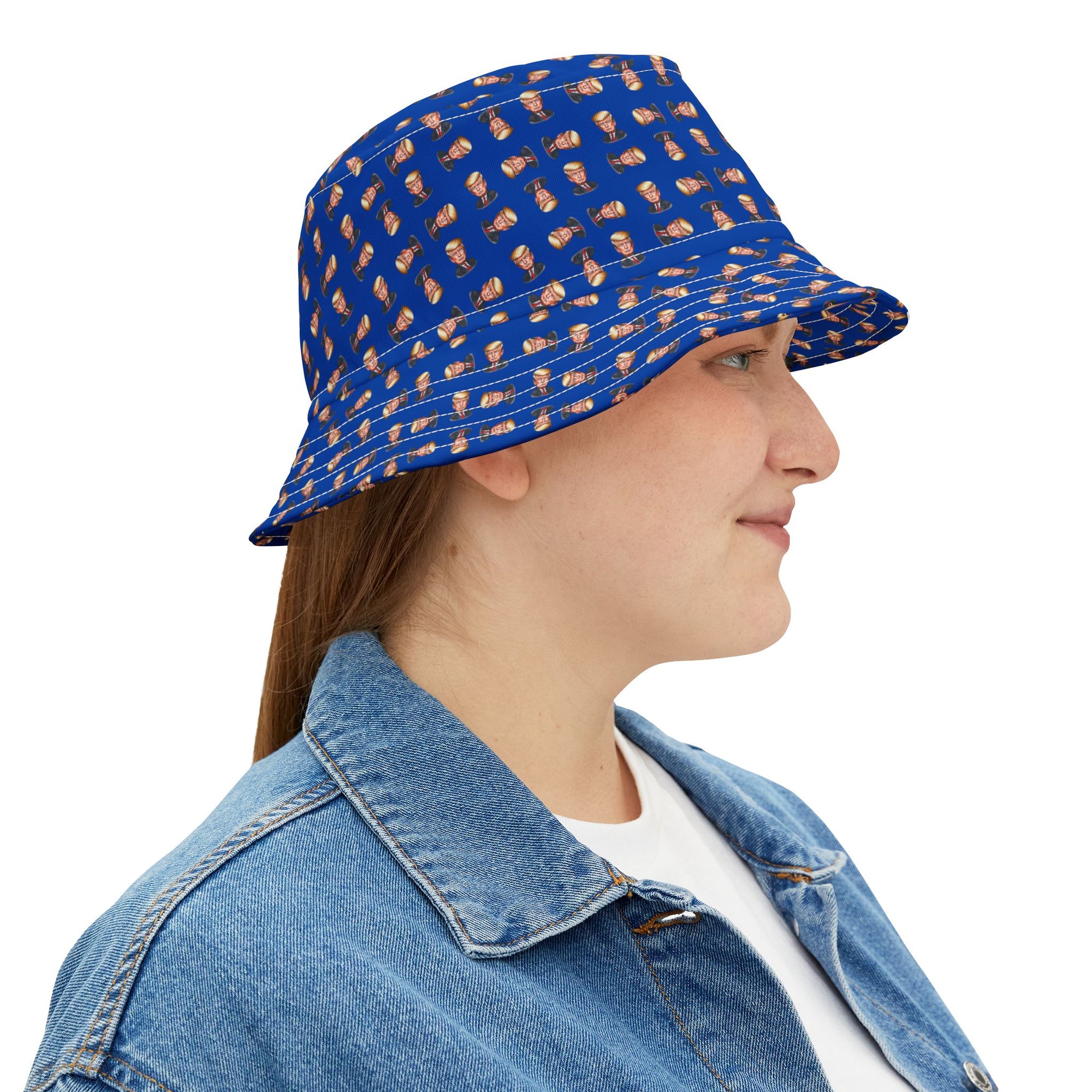 Trump Faces Printed Bucket Hat for Summer Fun