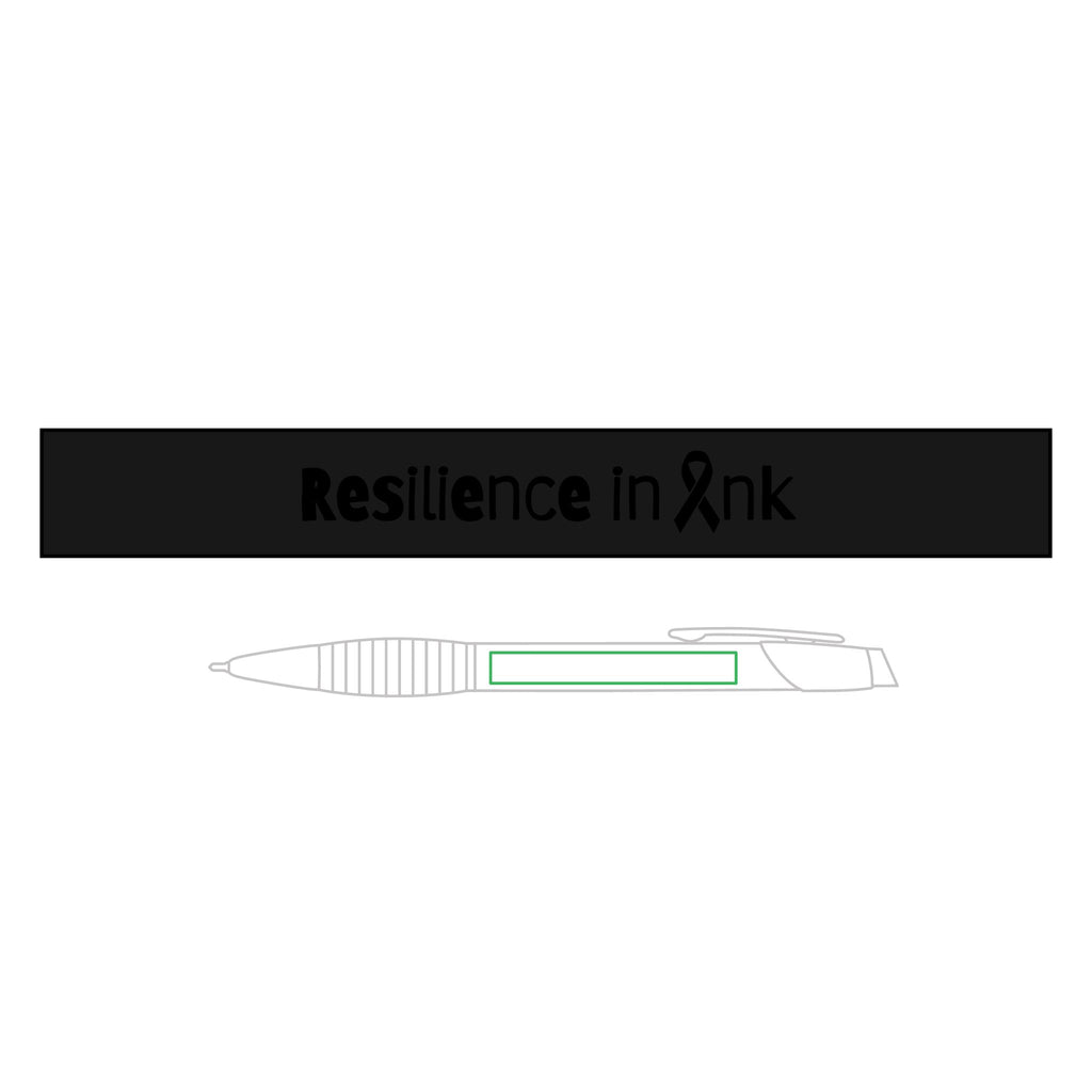 Resilience in Ink Brass Ballpoint Pen – Awareness Ribbon Engraved Writing Pen