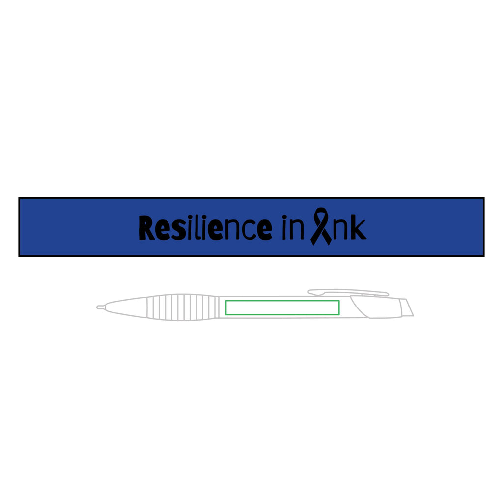Resilience in Ink Brass Ballpoint Pen – Awareness Ribbon Engraved Writing Pen